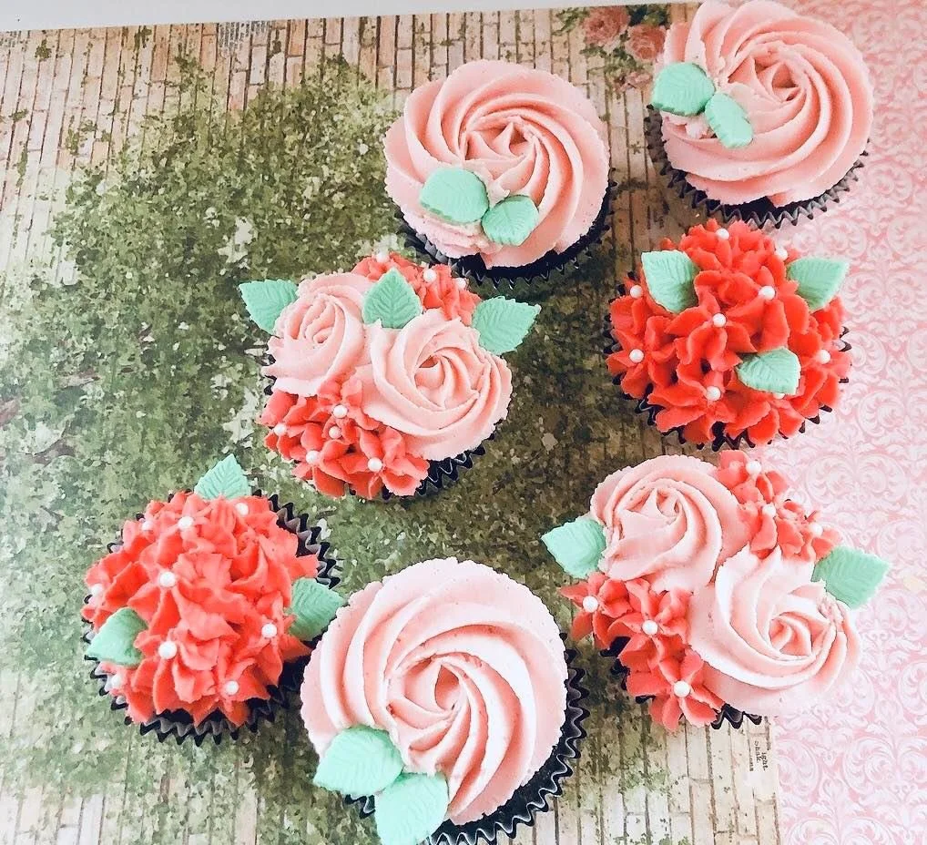 Pink Rose Cupcakes