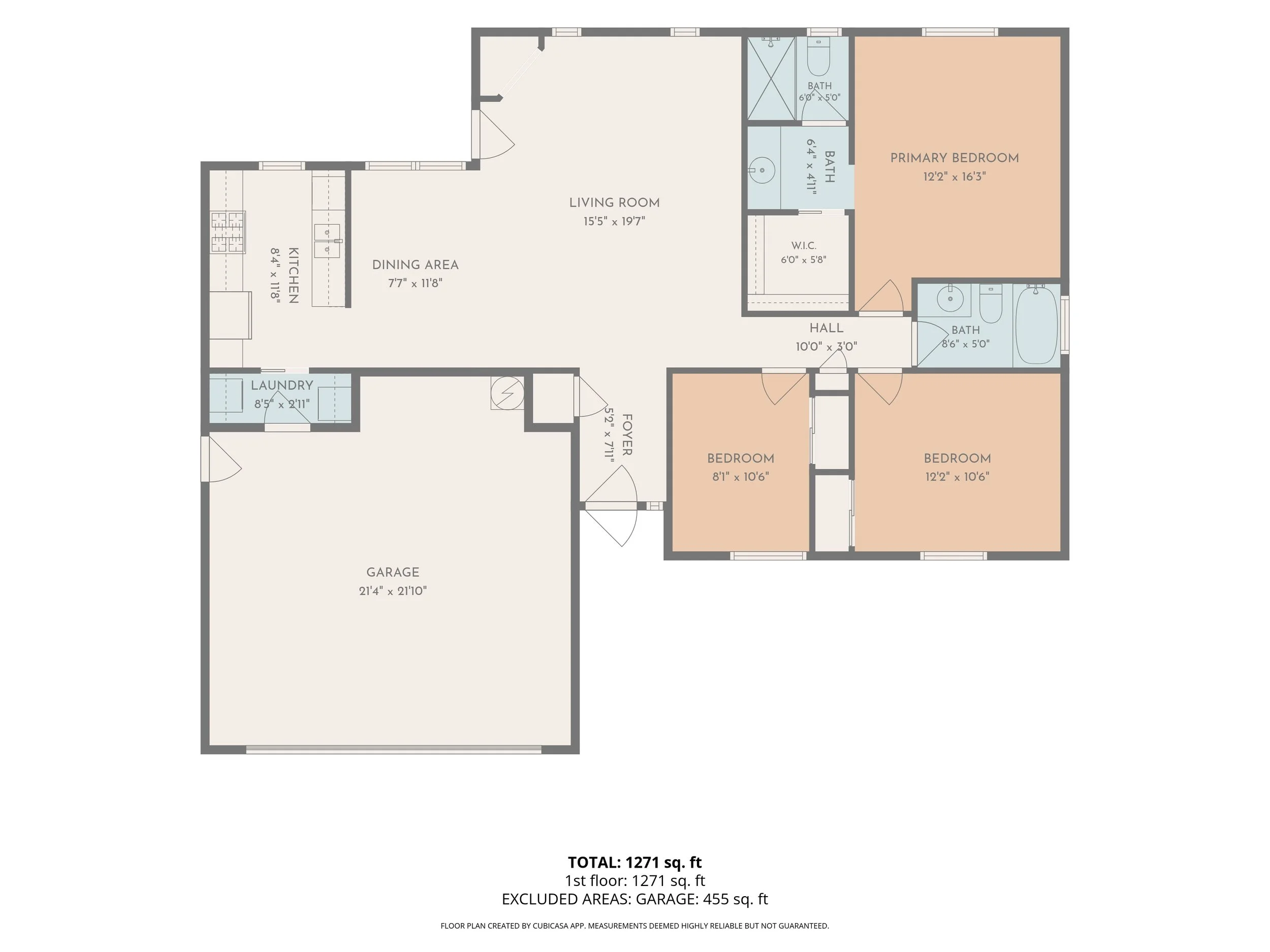 Dimensioned floor plan of a home on Dunn Road in Valley Springs.