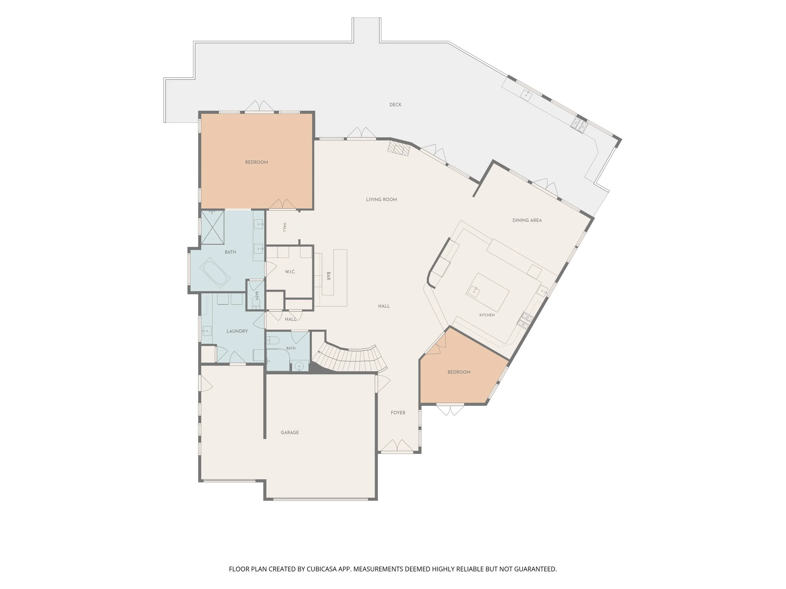 First-floor layout of a waterfront home in Discovery Bay.