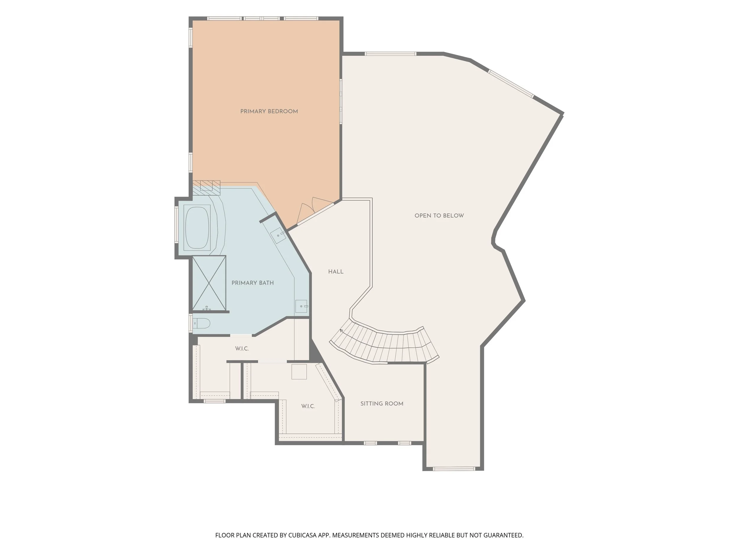 Second-floor layout of a waterfront home in Discovery Bay.