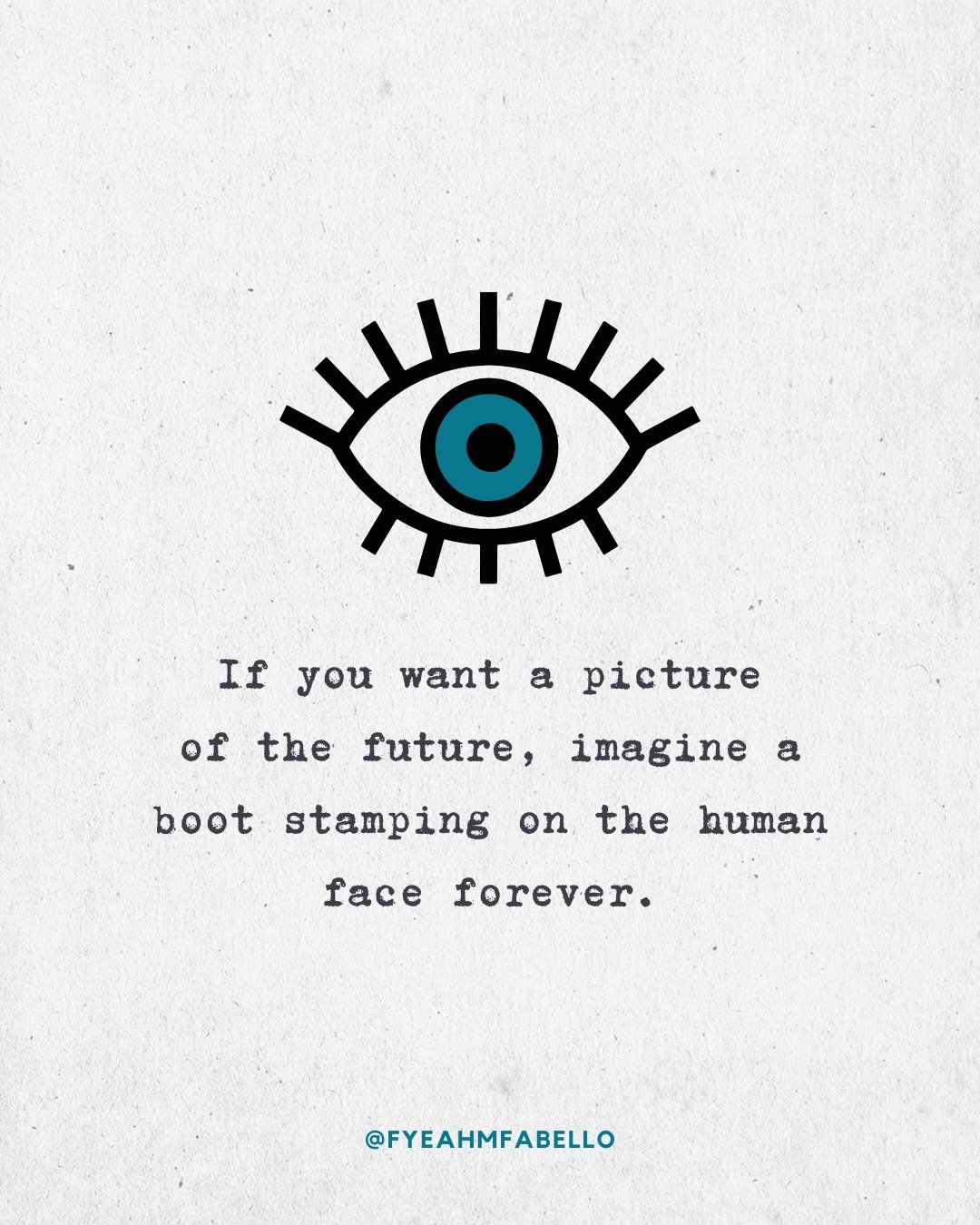 🧿 George Orwell, 1984 🧿

I&rsquo;ve seen one particular quote from &ldquo;1984&rdquo; floating around (see slide ten), but the truth is that the whole book is apt. Here are some other quotes that struck me as perfectly describing the government.