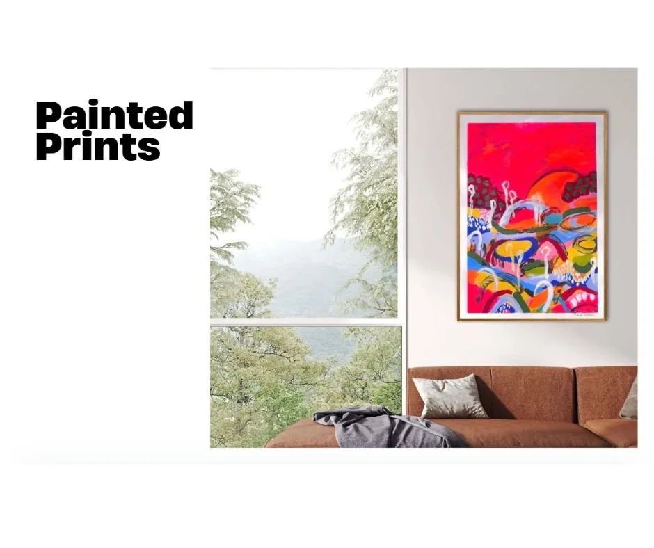 Bright artist prints, handpainted and finished. Abstract, landscape and still life paintings by Australian artist Louisa de Haas