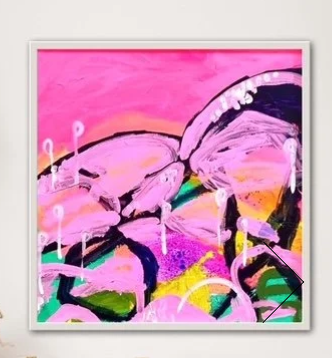 "Pink Mountain View" Painted prints available