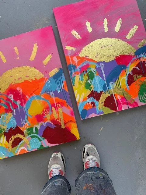 Combining abstract landscapes with my love of gold and changeable colour has been perfect.