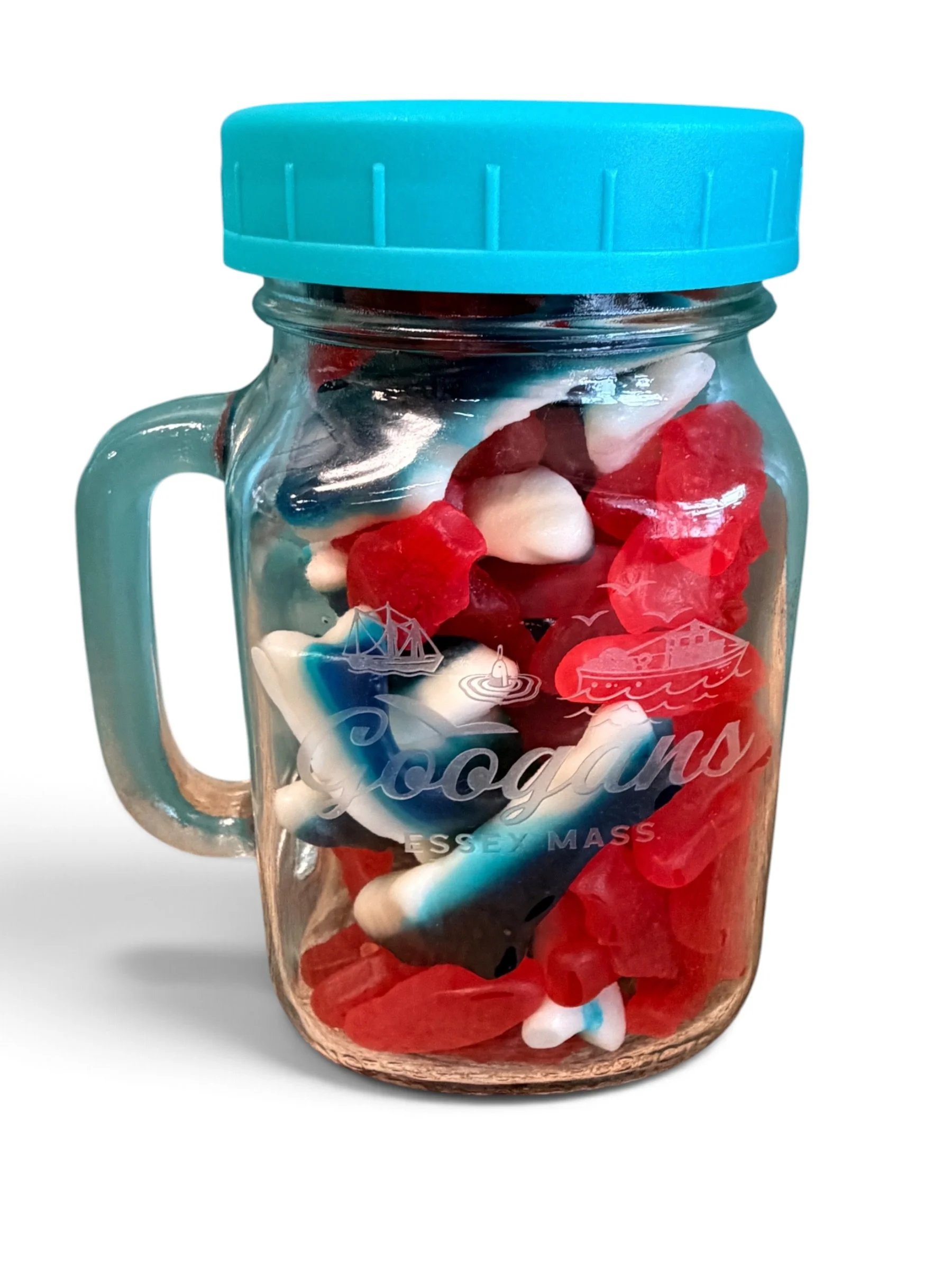 Handle Mason Jar Mug w/Teal Lid