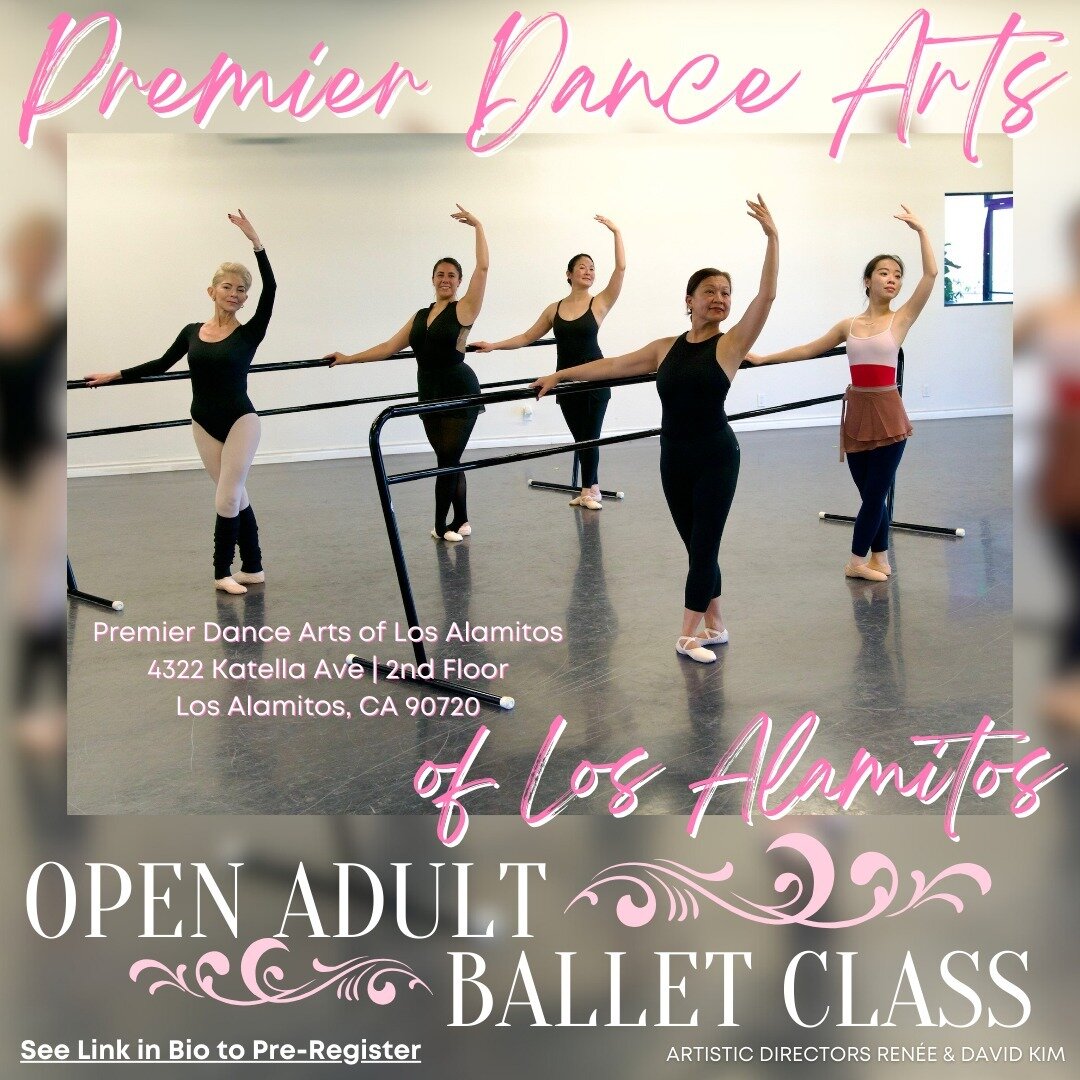 || CALLING ALL ADULTS! ||

2024 is YOUR YEAR! At Premier Dance Arts of Los Alamitos, there&rsquo;s a space for you to learn, grow, and thrive! We offer Open Adult classes, from Intro to Advanced. Swipe left to see our weekly schedule of open classes.