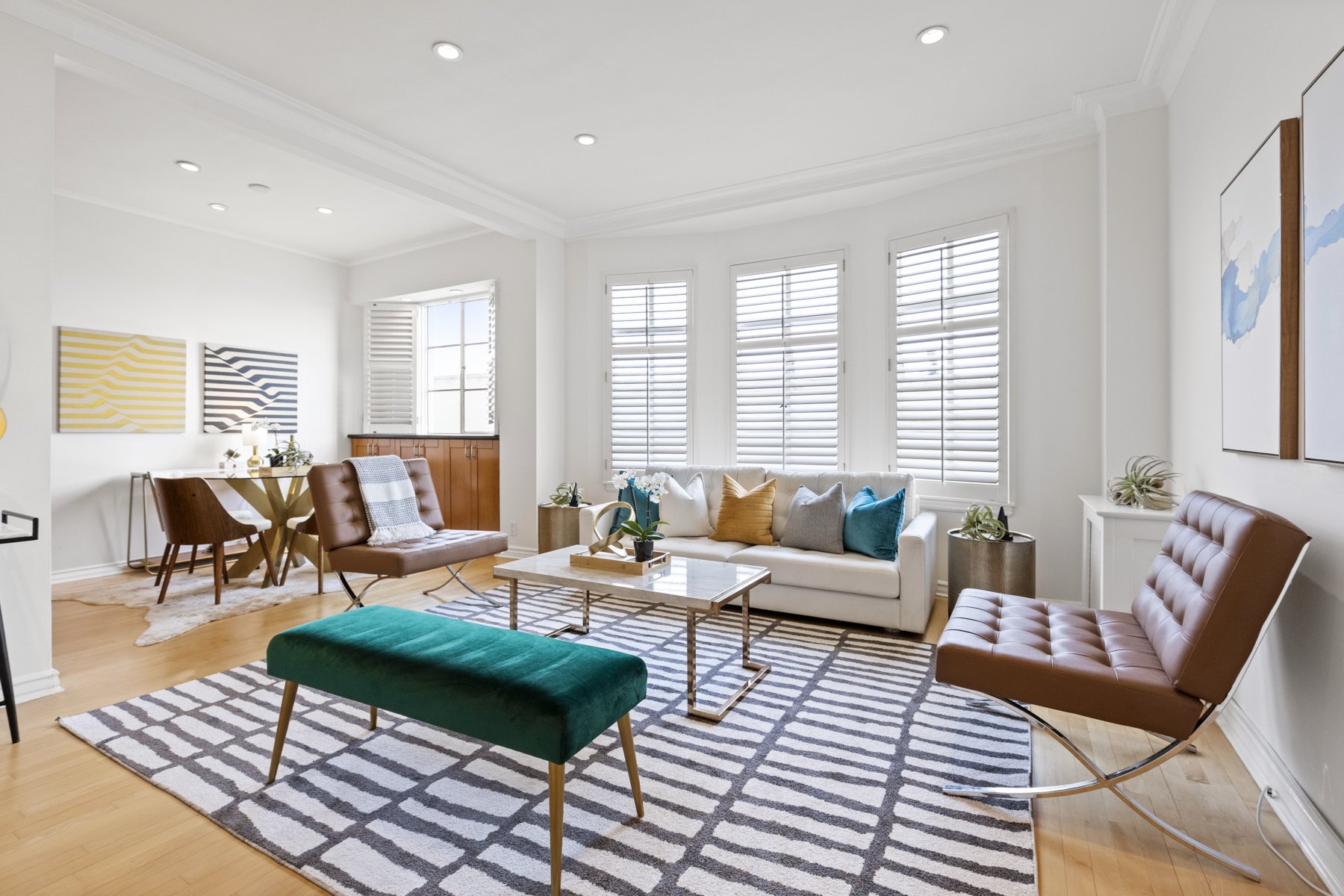 Real estate picture showing a different view of a living room.