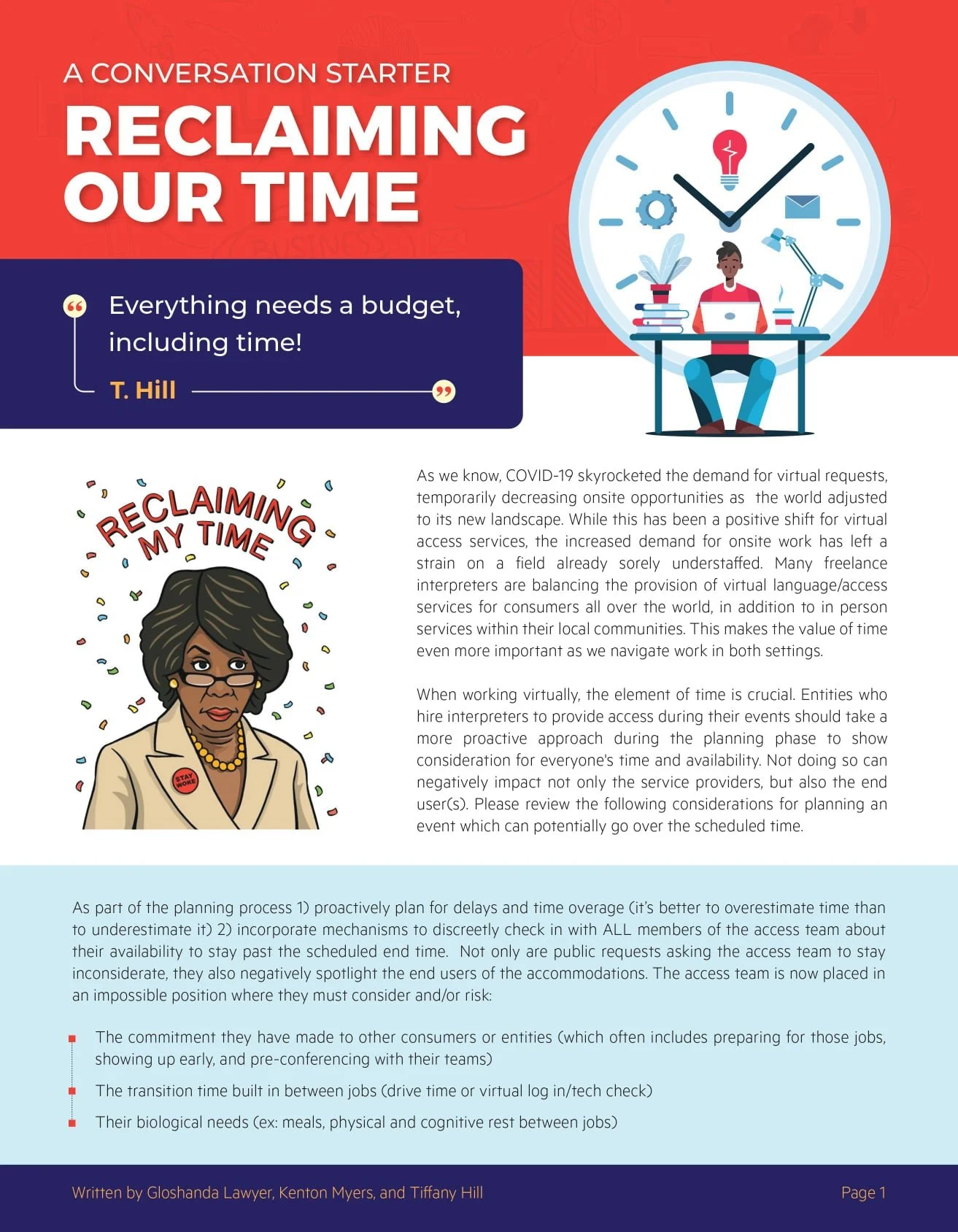 Document explaining how to best manage time when hiring virtual interpreters