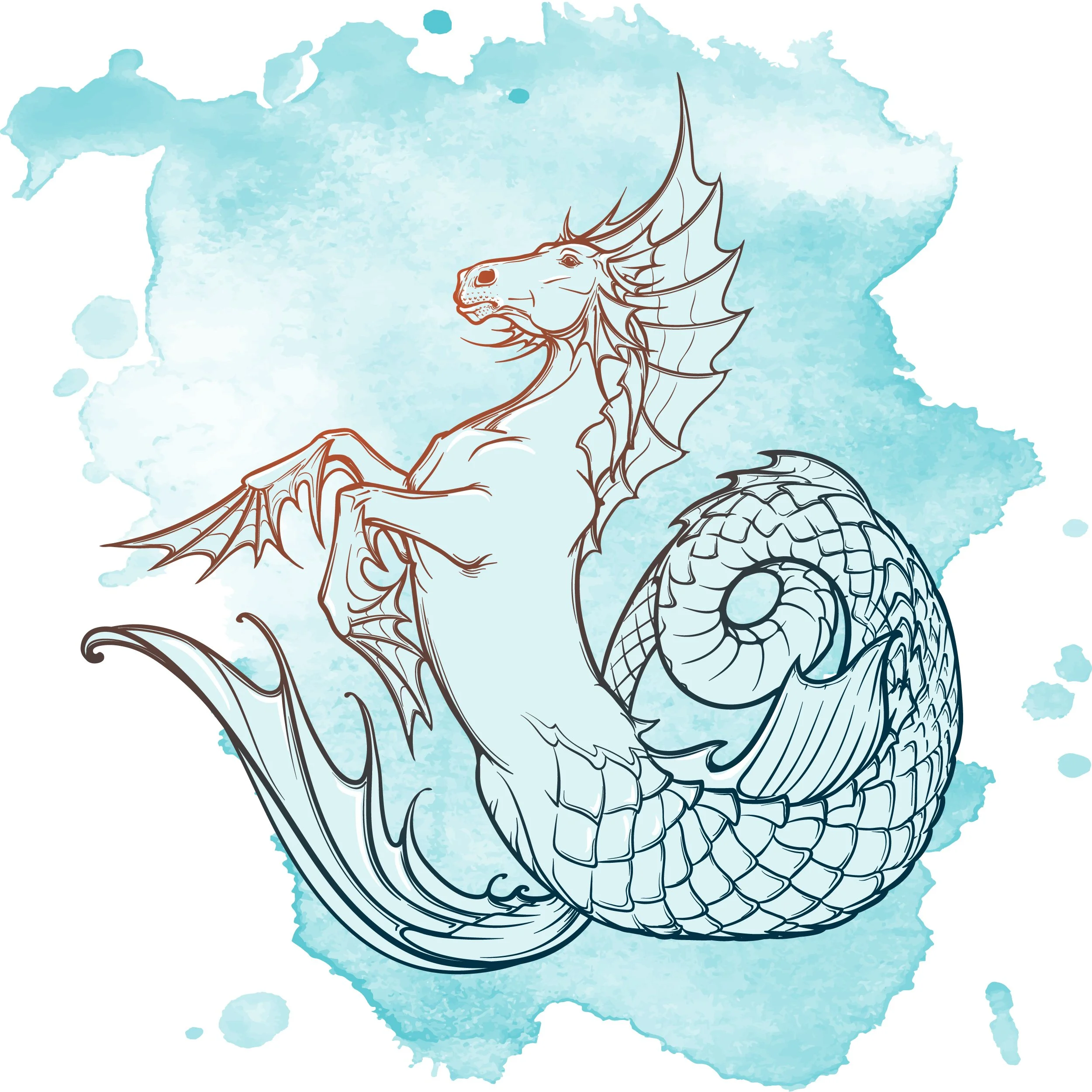 Illustration of the mythical Scottish Kelpie water horse that inspired the name of Yacht Kelpie.