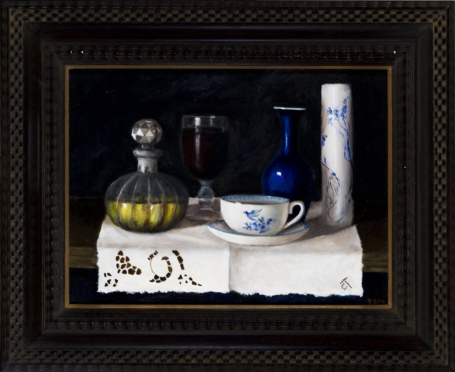 Still life with decanter and teacup