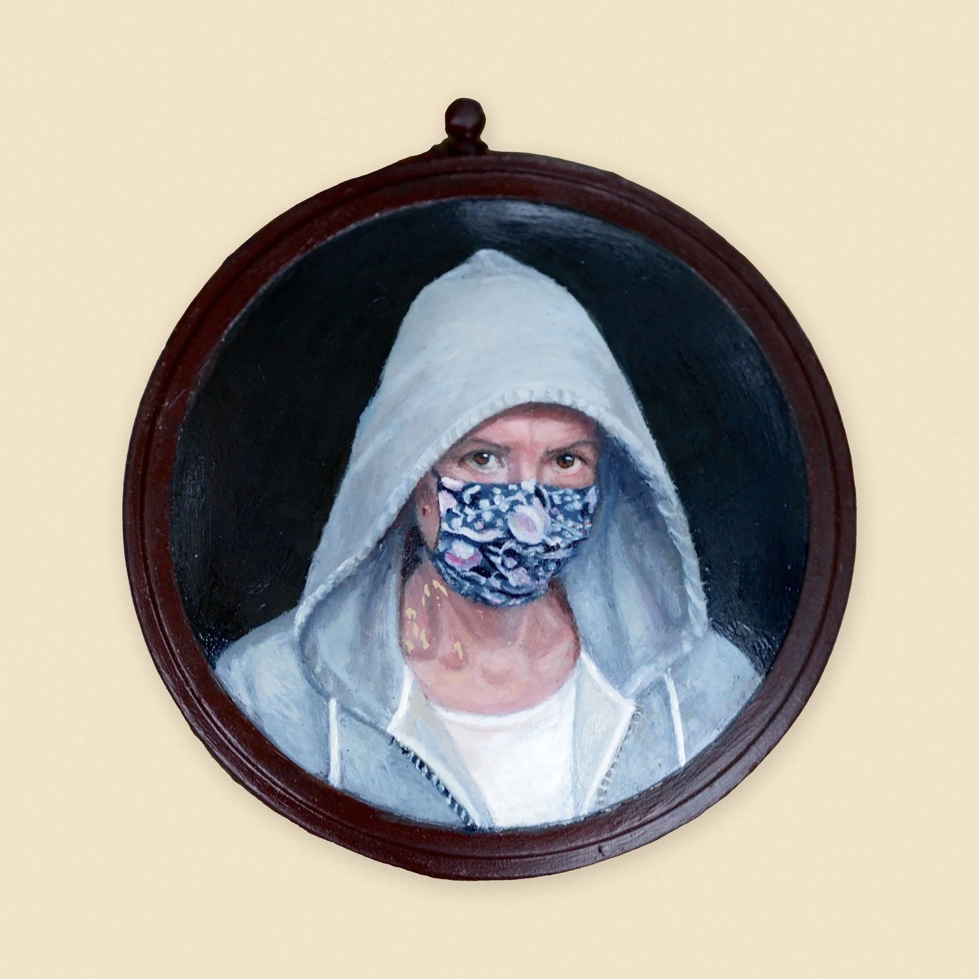 Self portrait with mask 2
oil on cast resin