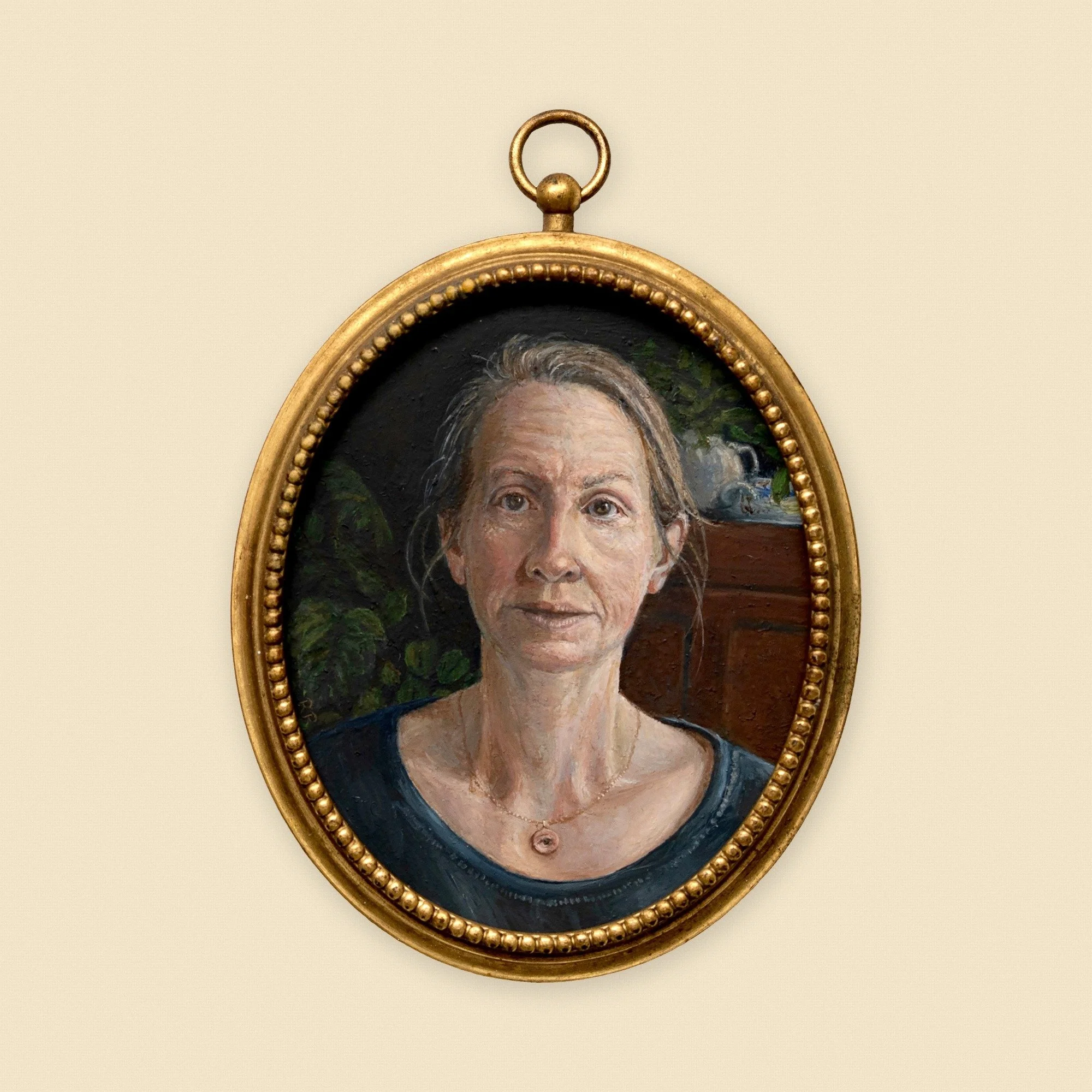Self Portrait Miniature
Oil on copper in antique frame