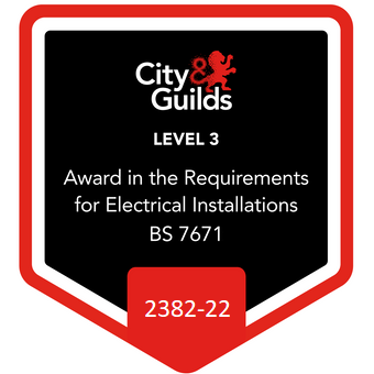 City & Guilds Level 3 Award in the Requirements for Electrical Installations BS 7671 (2382-22) badge