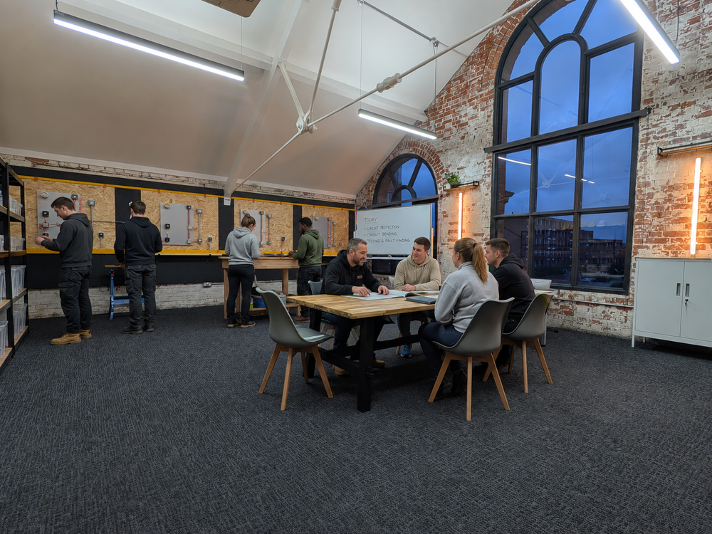 Learners in a training room at the Taunton Collar Factory centre