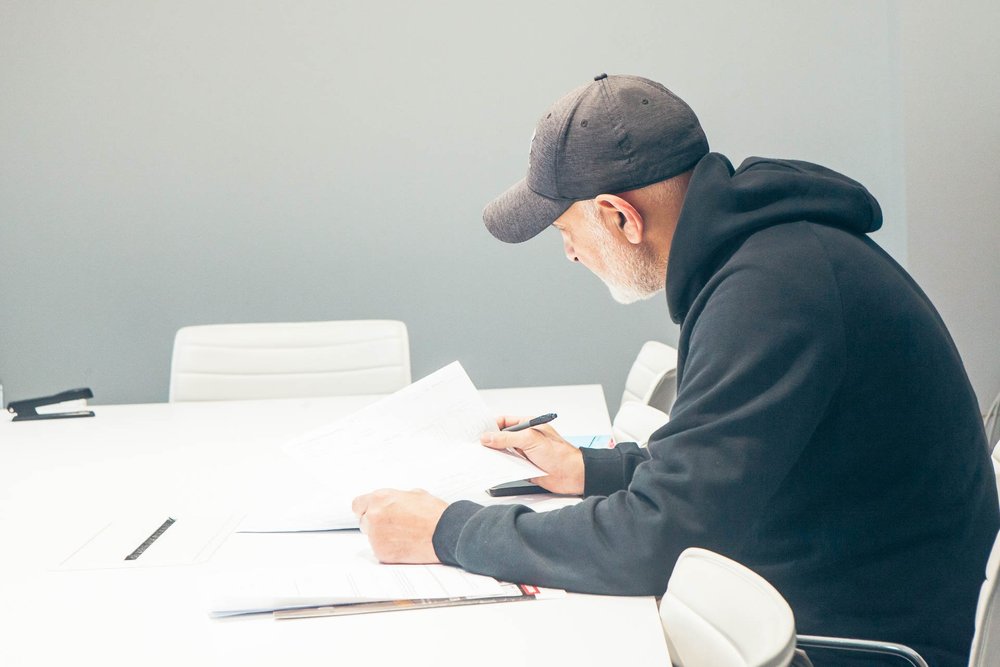 Learner studying in the classroom