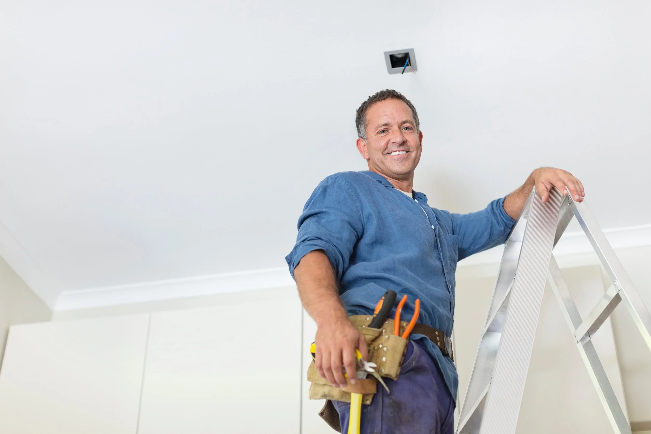Man up ladder