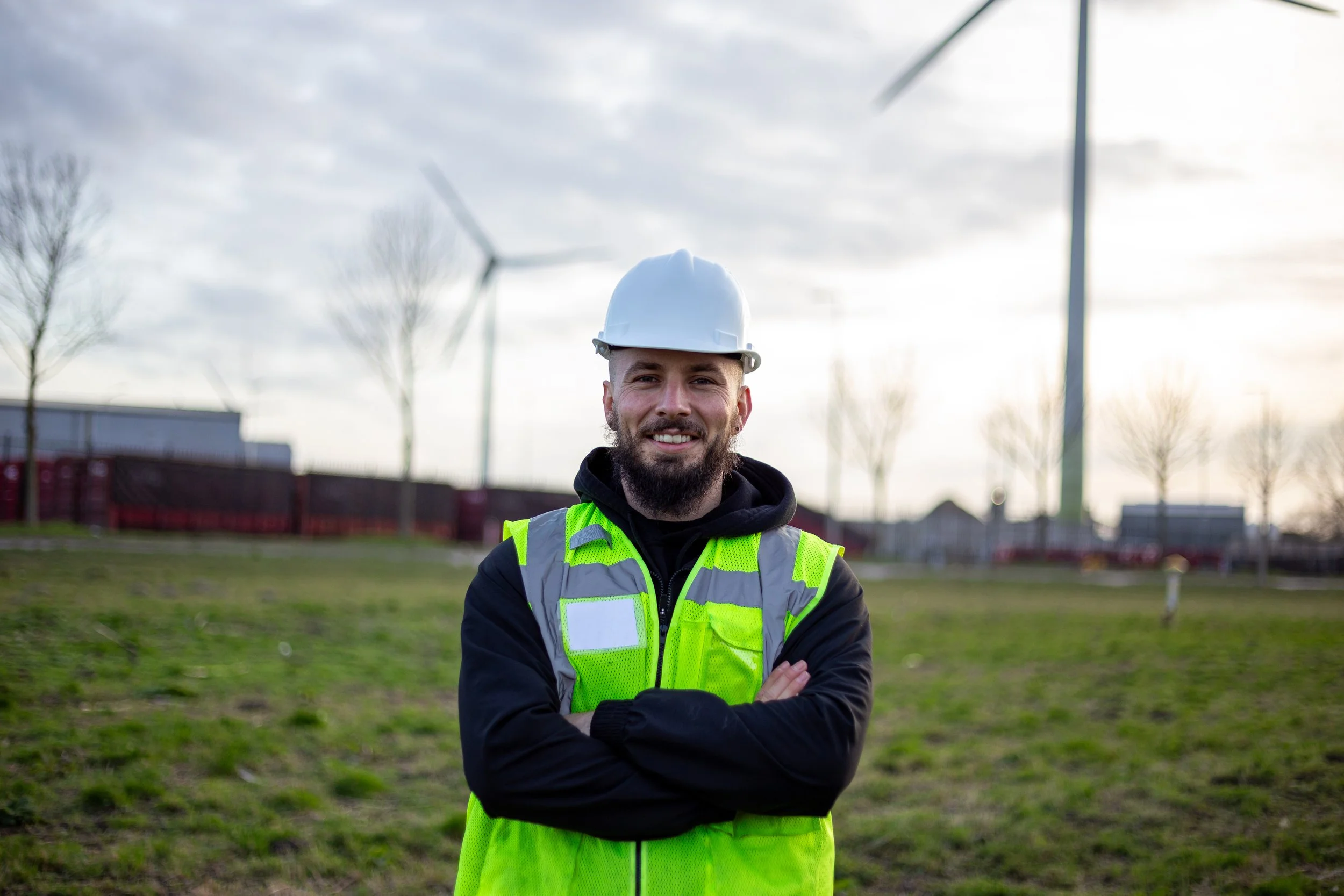 Electrician by Wind Turbines