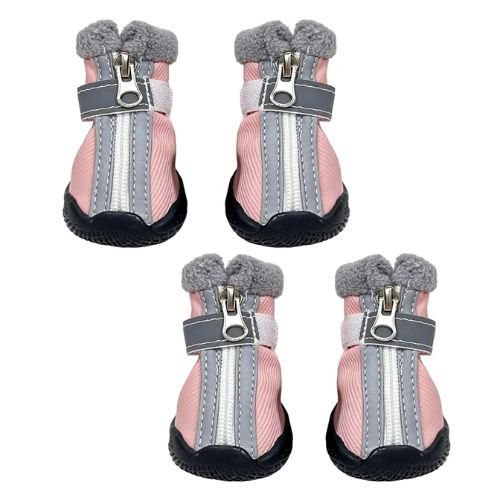 Rubber sole zip-up dog boots
