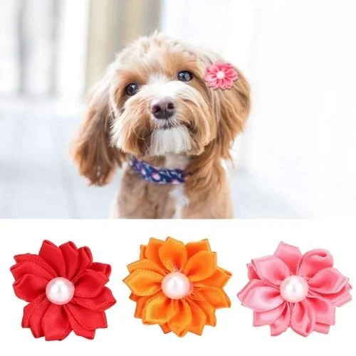 Dog hair bows - flower shape