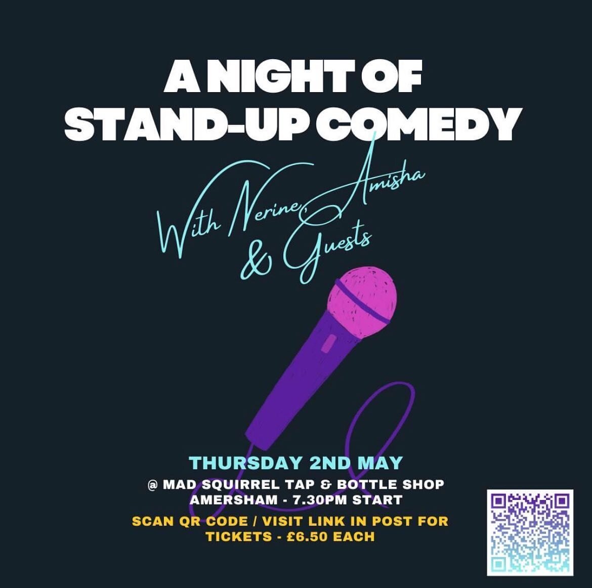 Live in the Amersham area? Join Amisha and I for a night of stand up with fantastic comedians! 7:30pm 2nd May! Act announcement coming soon 🙌🥰
Link in bio ⬆️⬆️ #standup #amersham #comedy #comedynight #livecomedy #comedians