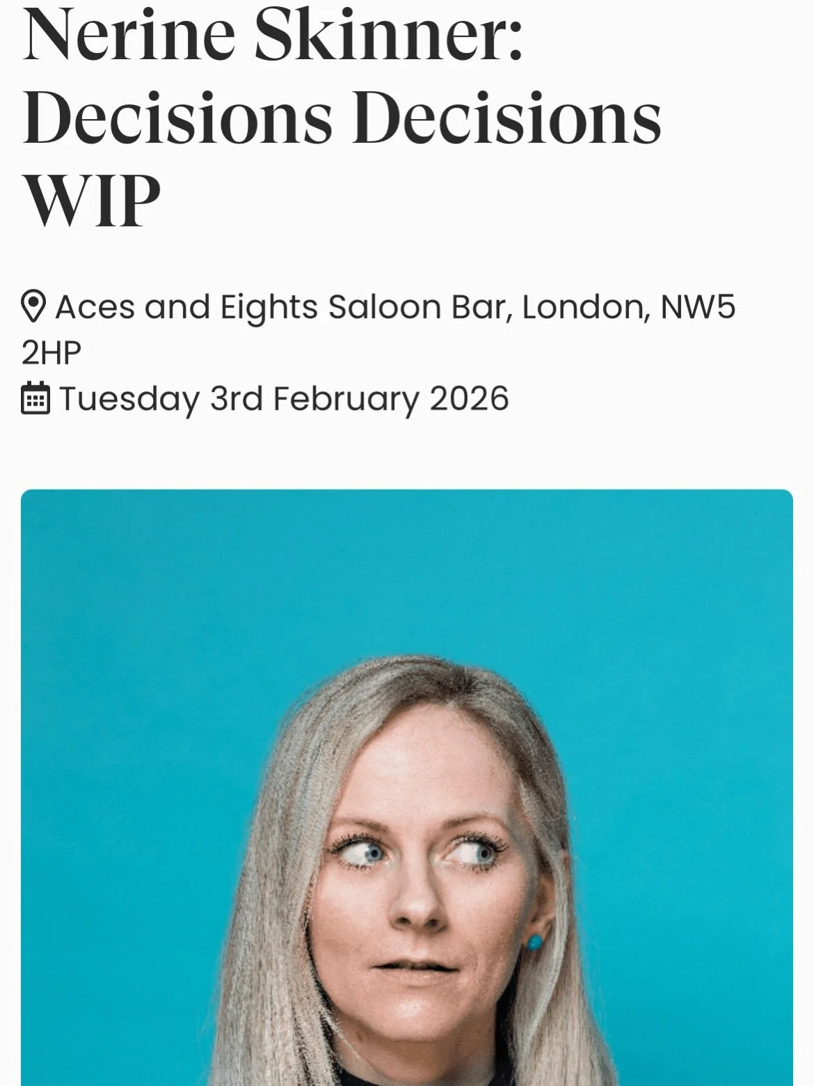 I don&rsquo;t know where to begin with marketing each of these work in progress shows individually, so I have decided to put them all in one post! Here&rsquo;s all my shows next year so far. More to come! 👀

What&rsquo;s it about? 
I struggle making