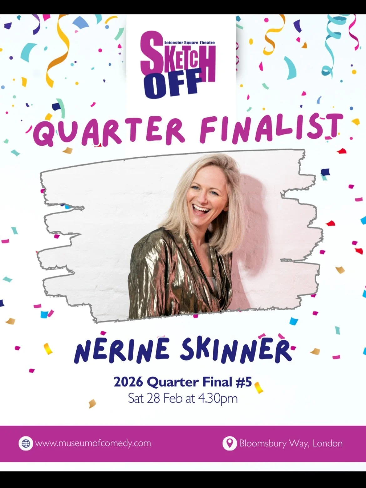 Oh hey! Really chuffed to be in the mix amongst these fab people @museum_of_comedy at Sketch Off! Who is around Sat 28th afternoon? Would love to see you there! Check out Museum of Comedy&rsquo;s profile for a link to tickets!

#comedy #fyp #standup 