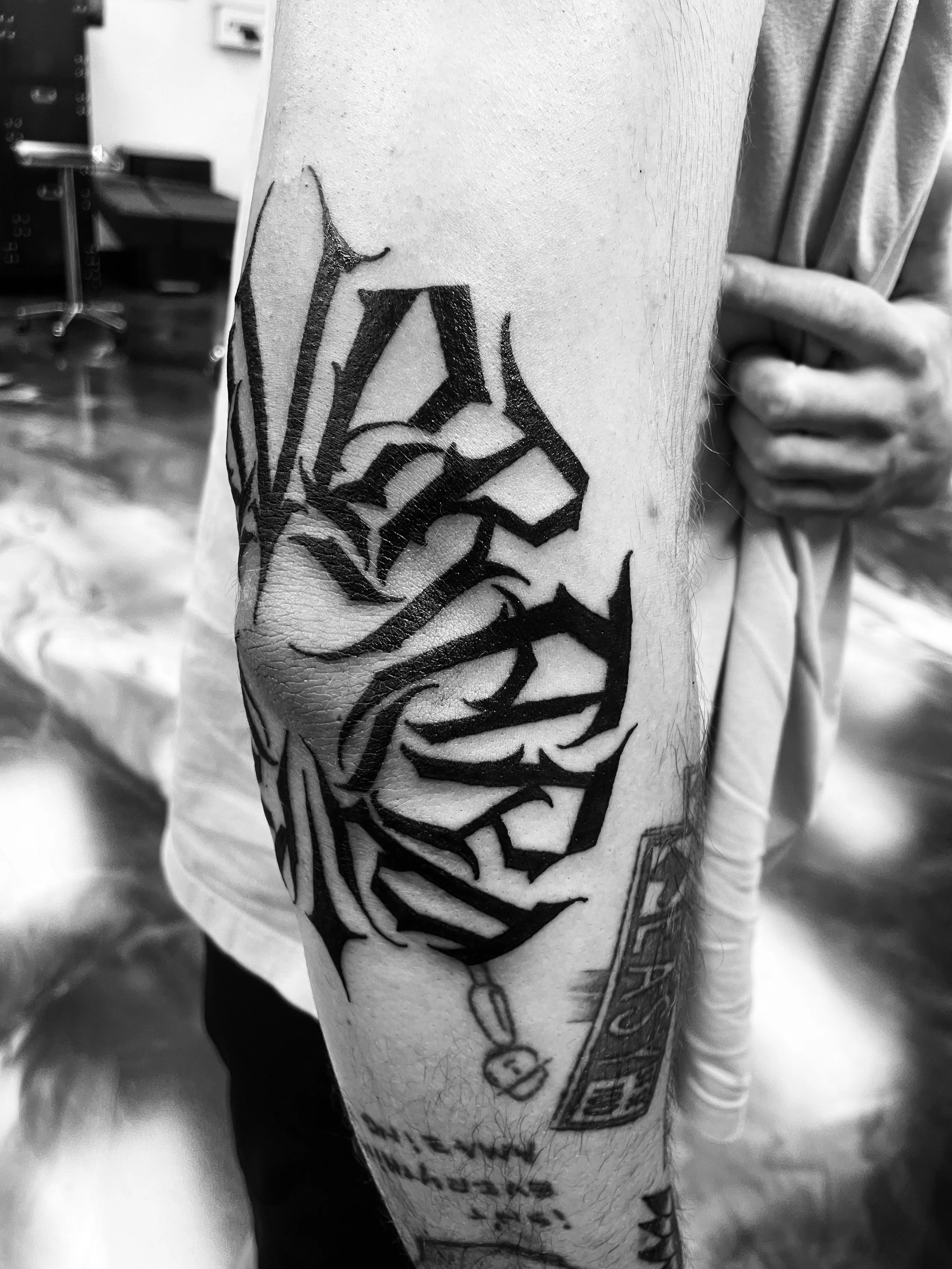 Columbus Ohio Gothic Lettering Cyber Sigilism Black and Gray Realism Tattoo Artist Joseph Langley Image 63.JPG