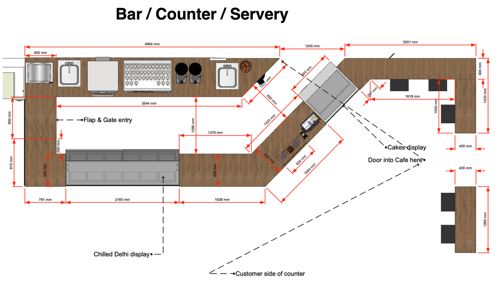 Loaf café SketchUp bar design