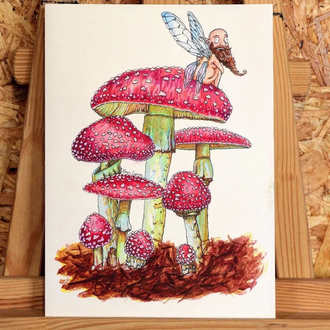Commissioned Birthday Card for @strangelime - Watercolours and Inks on Watercolour Paper

#mushrooms #mushroom #fungi #fairy #fairytail #foraging #forest #woodland #watercolour #watercolourart #painting #art #artistsoninstagram