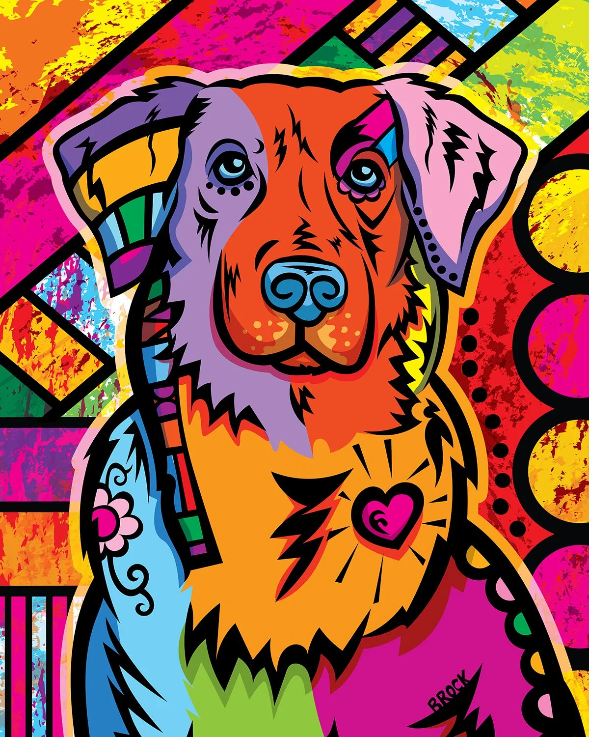 Labrador Retriever | Boldly Colored Modern Pop Art | Custom Dog Portrait Illustration by Chris Brock
