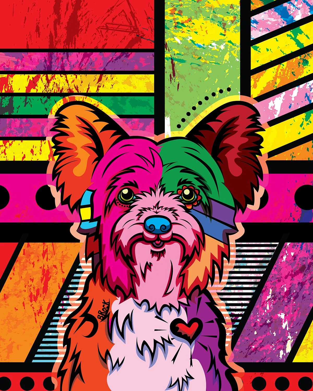 Yorkshire Terrier (Yorkie) | Boldly Colored Modern Pop Art | Custom Dog Portrait Illustration by Chris Brock