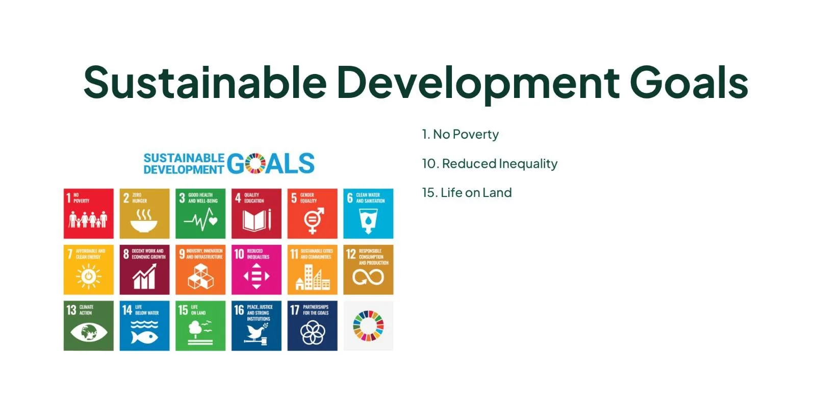 Objectifs de développement durable