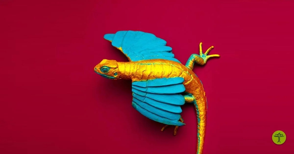 Brightly colored lizard thing