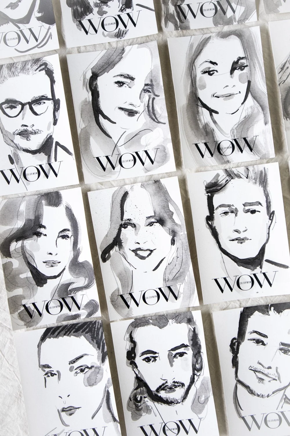 Illustrating 60 portraits for Color Wow