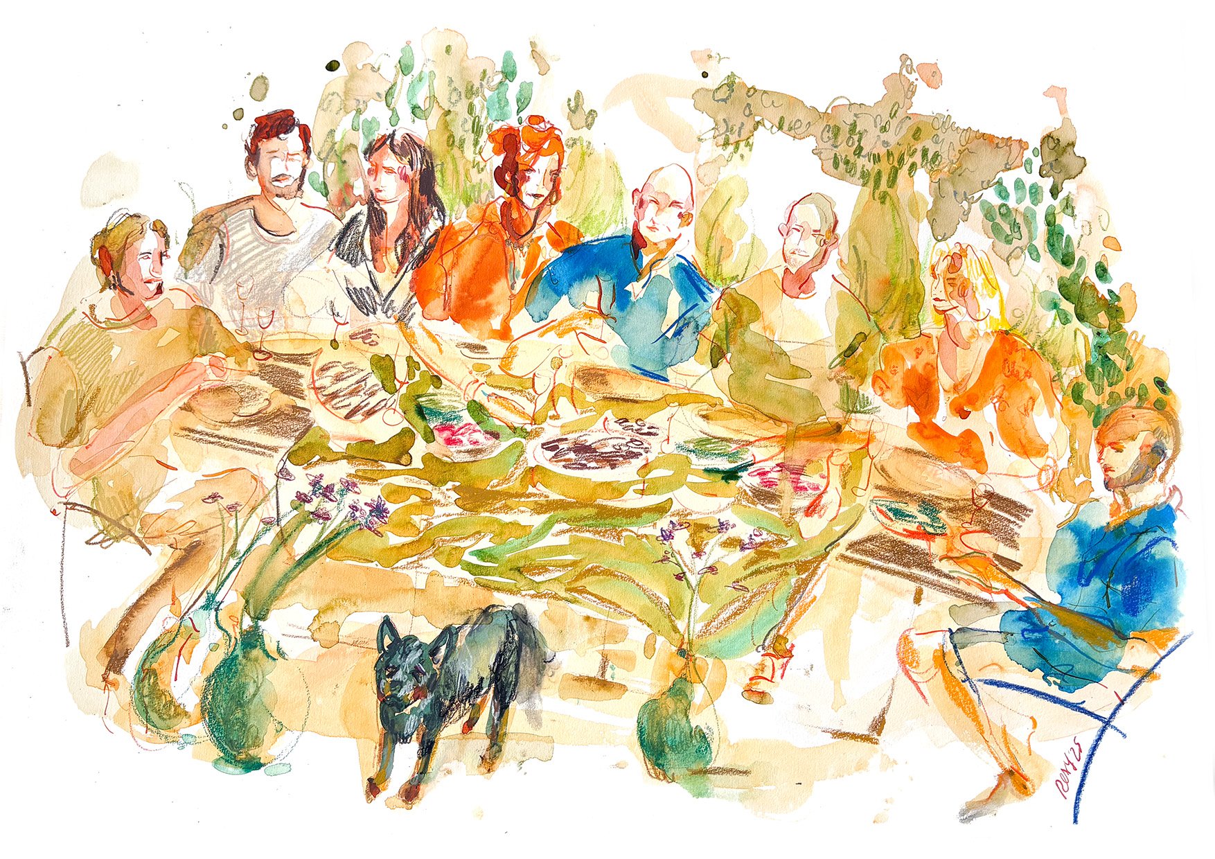 live illustration family portrait