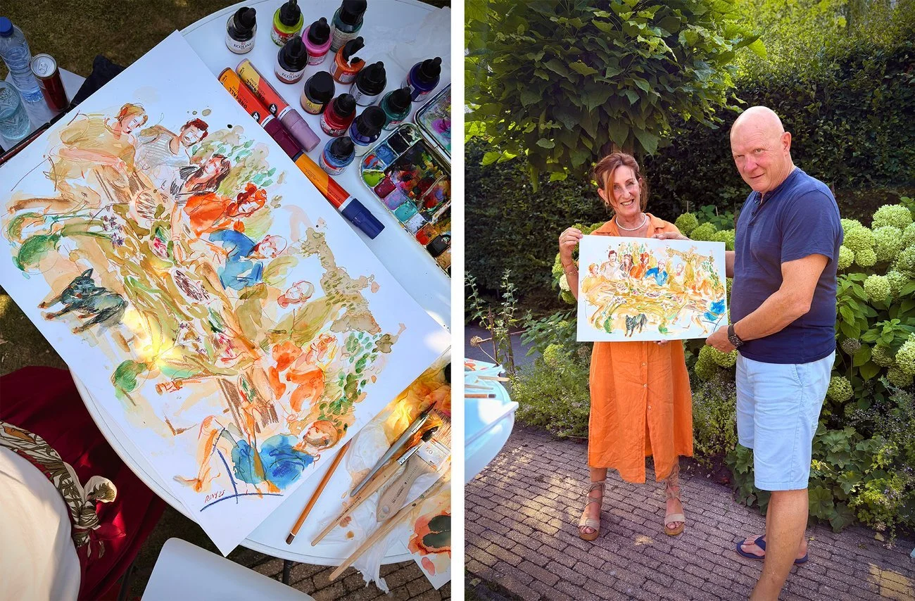 live illustration family portrait