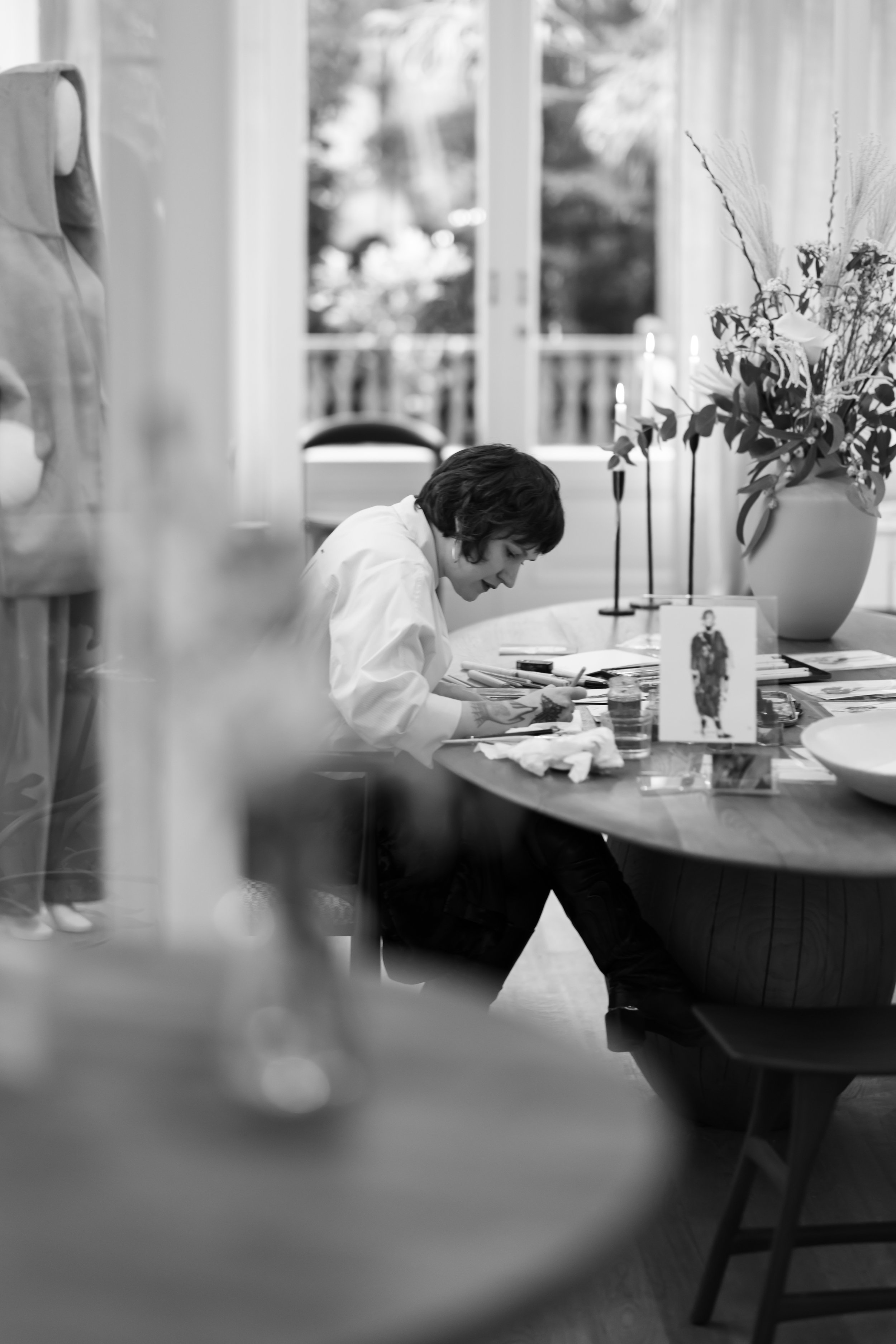 Live illustrating guests for Xandres Belgium