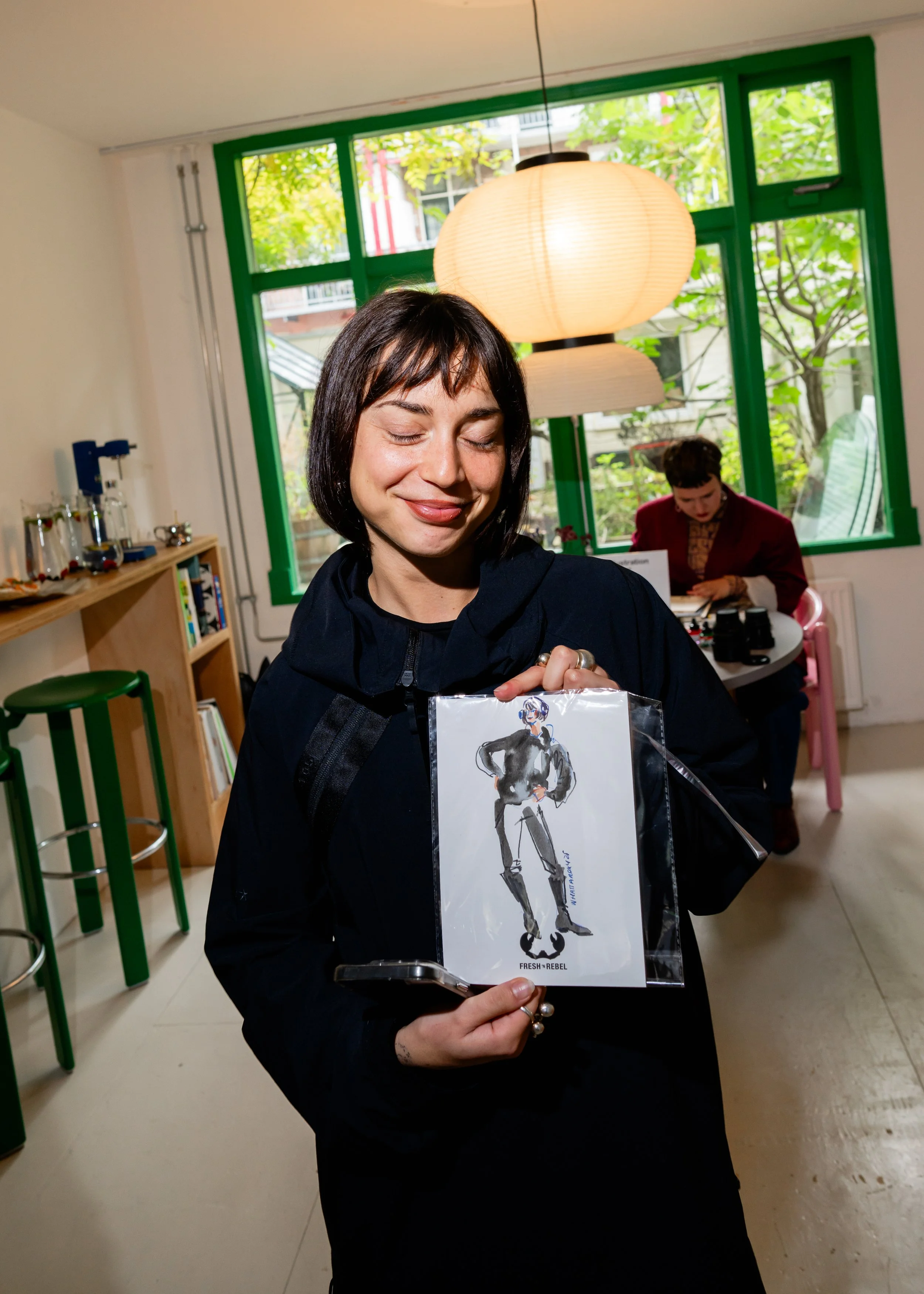 live illustration of influencer at Fresh 'n Rebel event