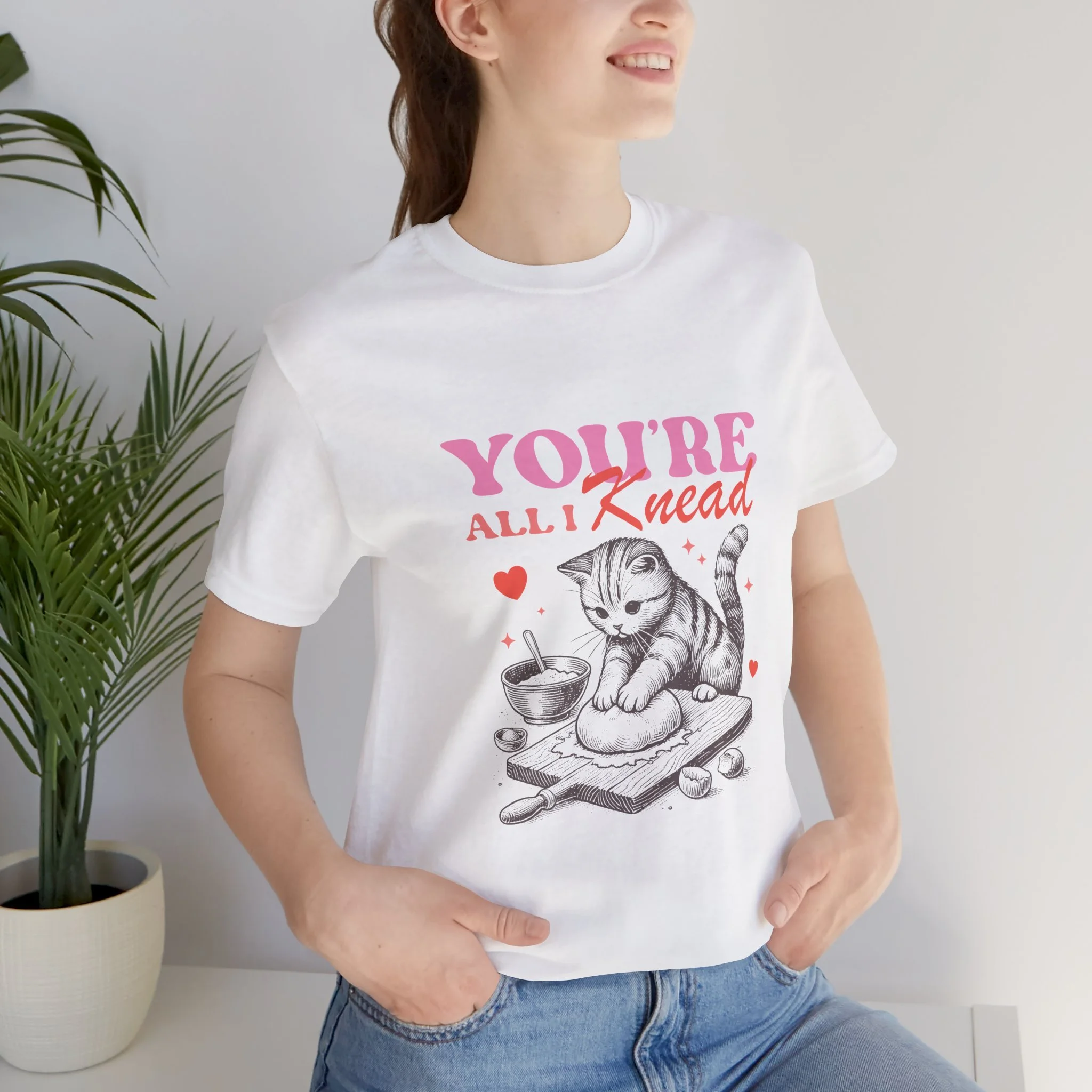 You're All I Knead Cat Bread T-Shirt — Cute Baking Cat Tee