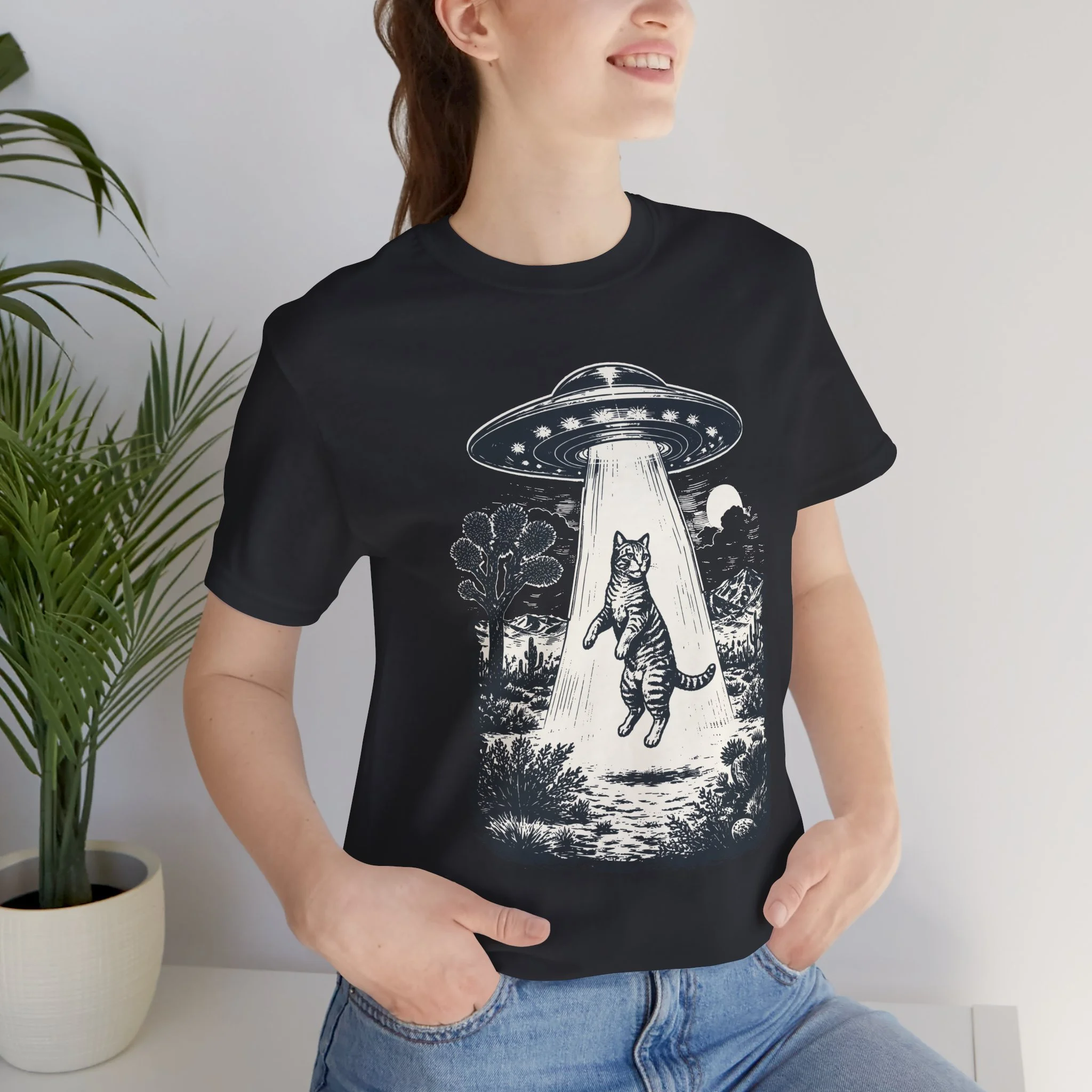 Alien Abduction Cat (funny shirt)