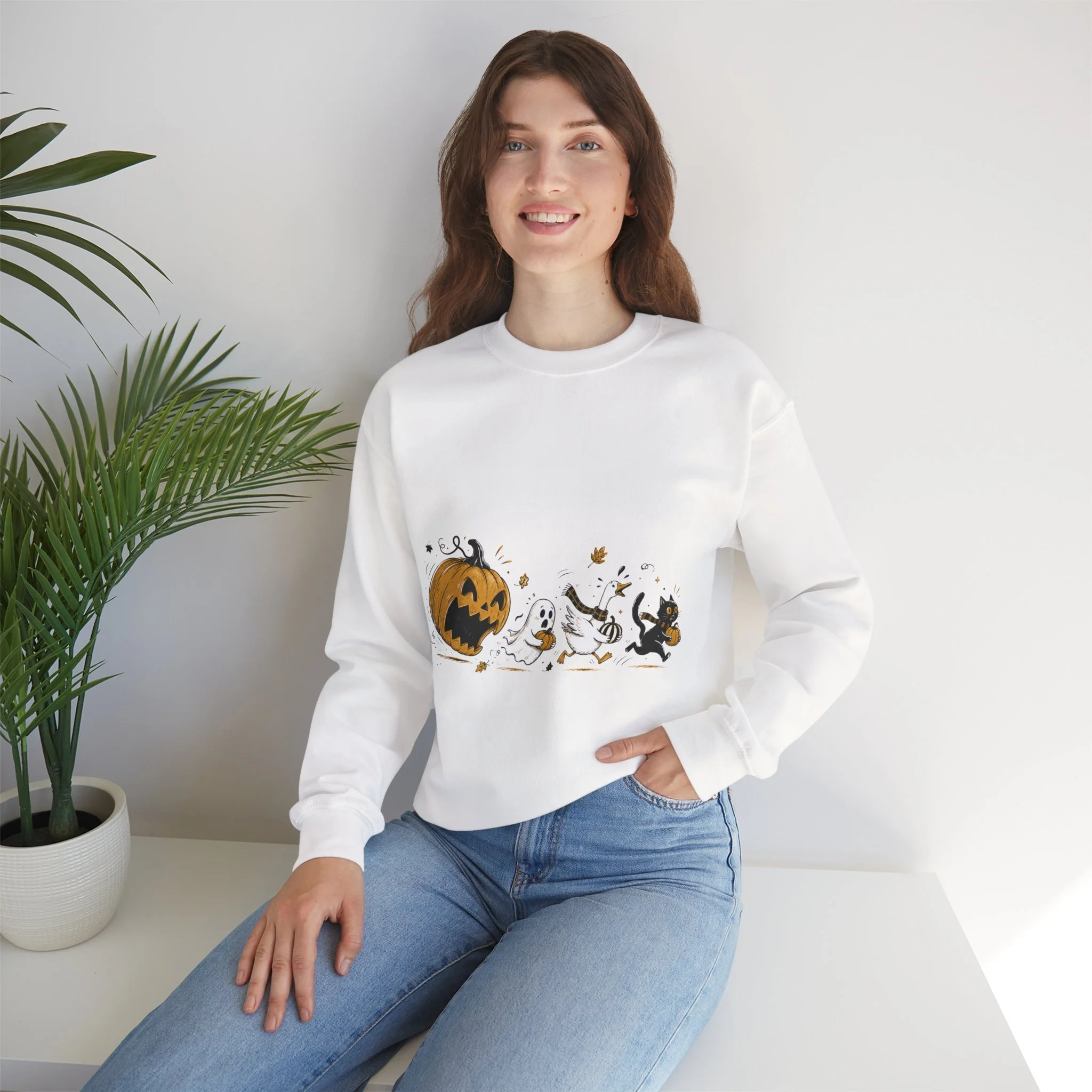 Cute Pumpkin & Ghosts (funny design)