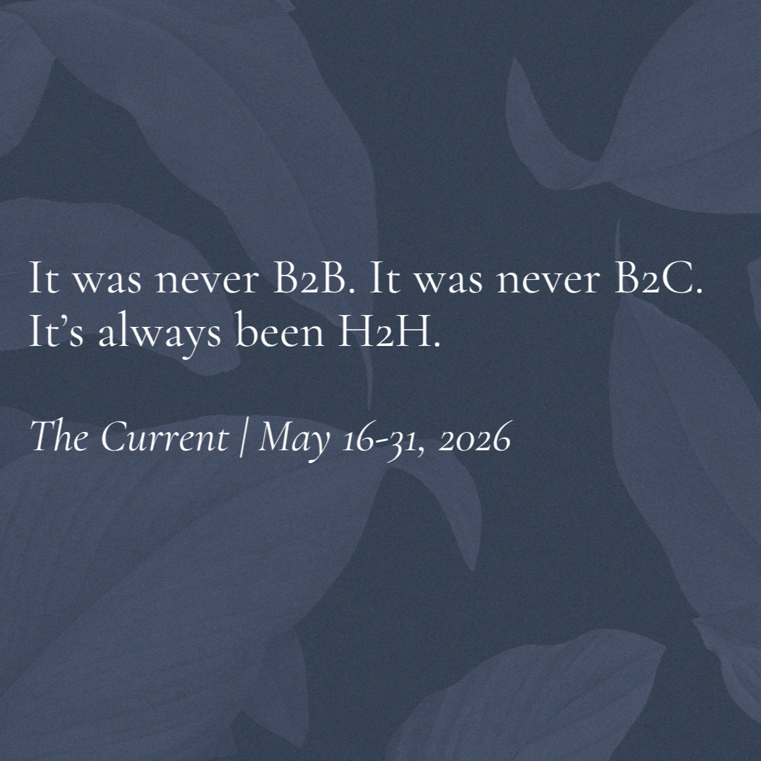 The Current | May 16–31, 2026: It Was Never B2B. It's Always Been H2H.