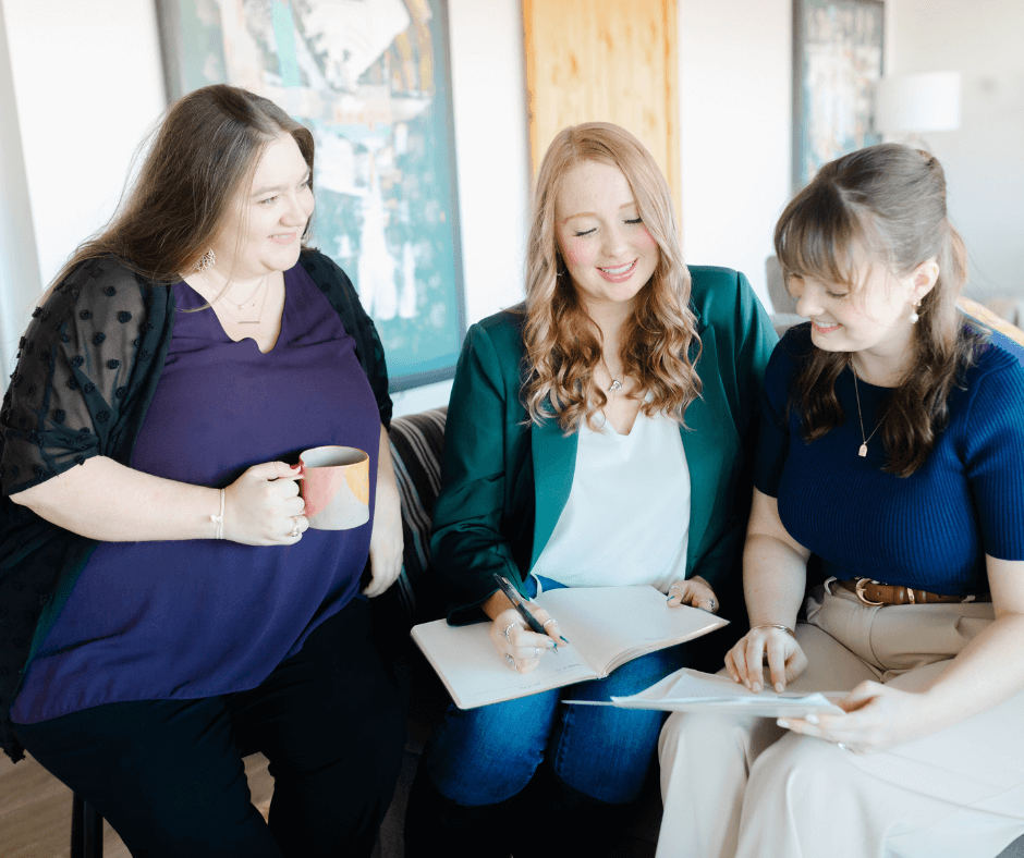 Kwedar & Co. marketing team meeting to align on messaging and campaign content for a legacy-driven business