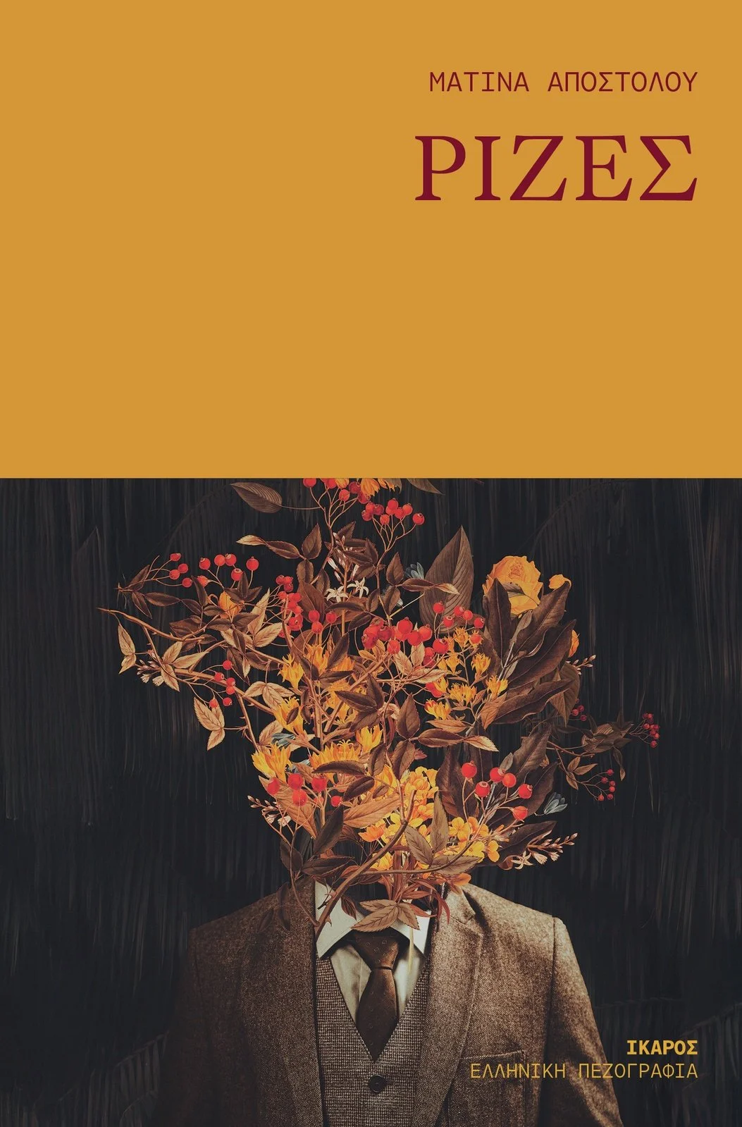 Book Cover art for Matina Apostolou ~ Roots ~ Ikaros publishers
