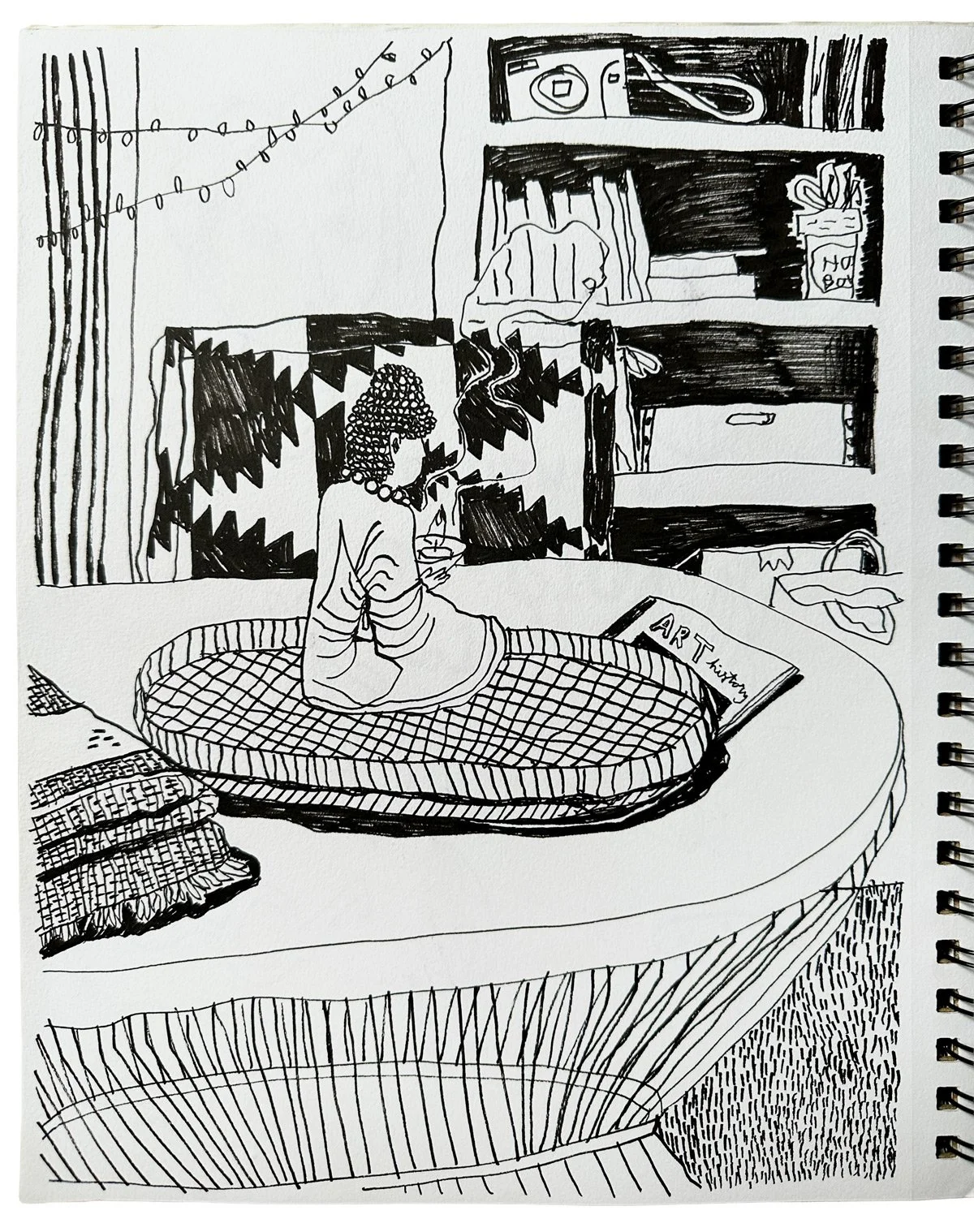 Sketchbook page; experimental left hand