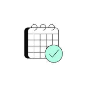 Calendar icon with a checkmark
