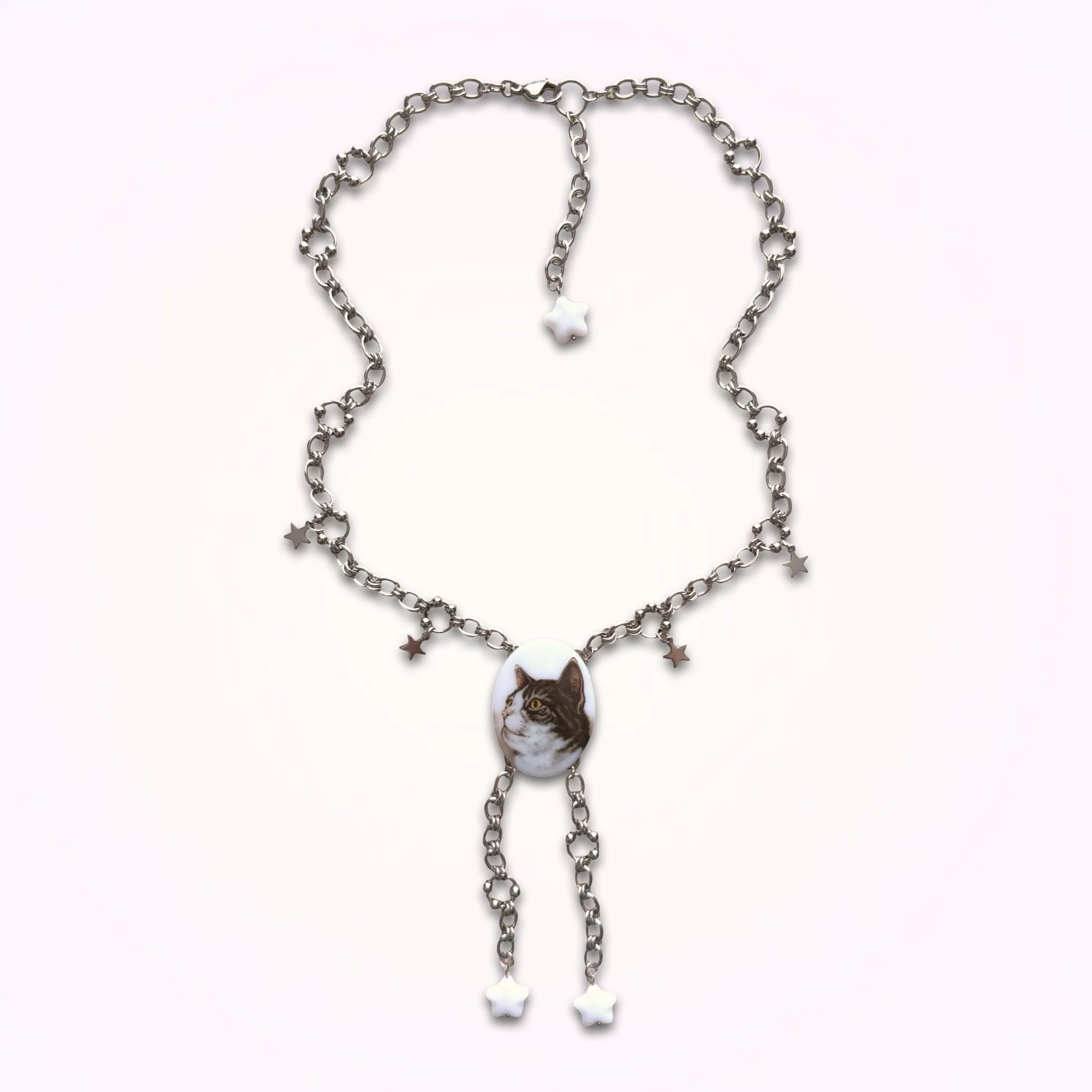 cat chain bolo necklace