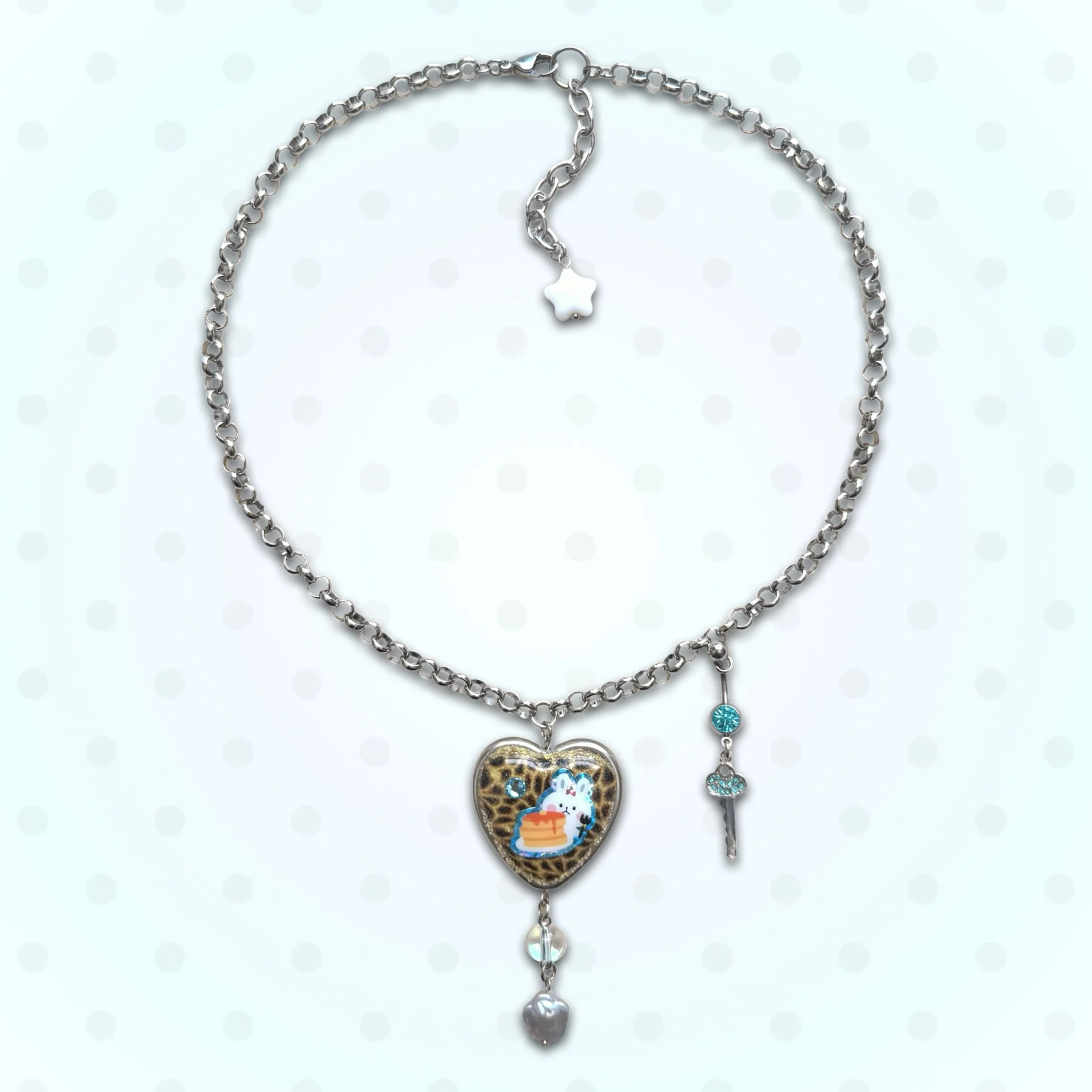 blue bunny necklace
