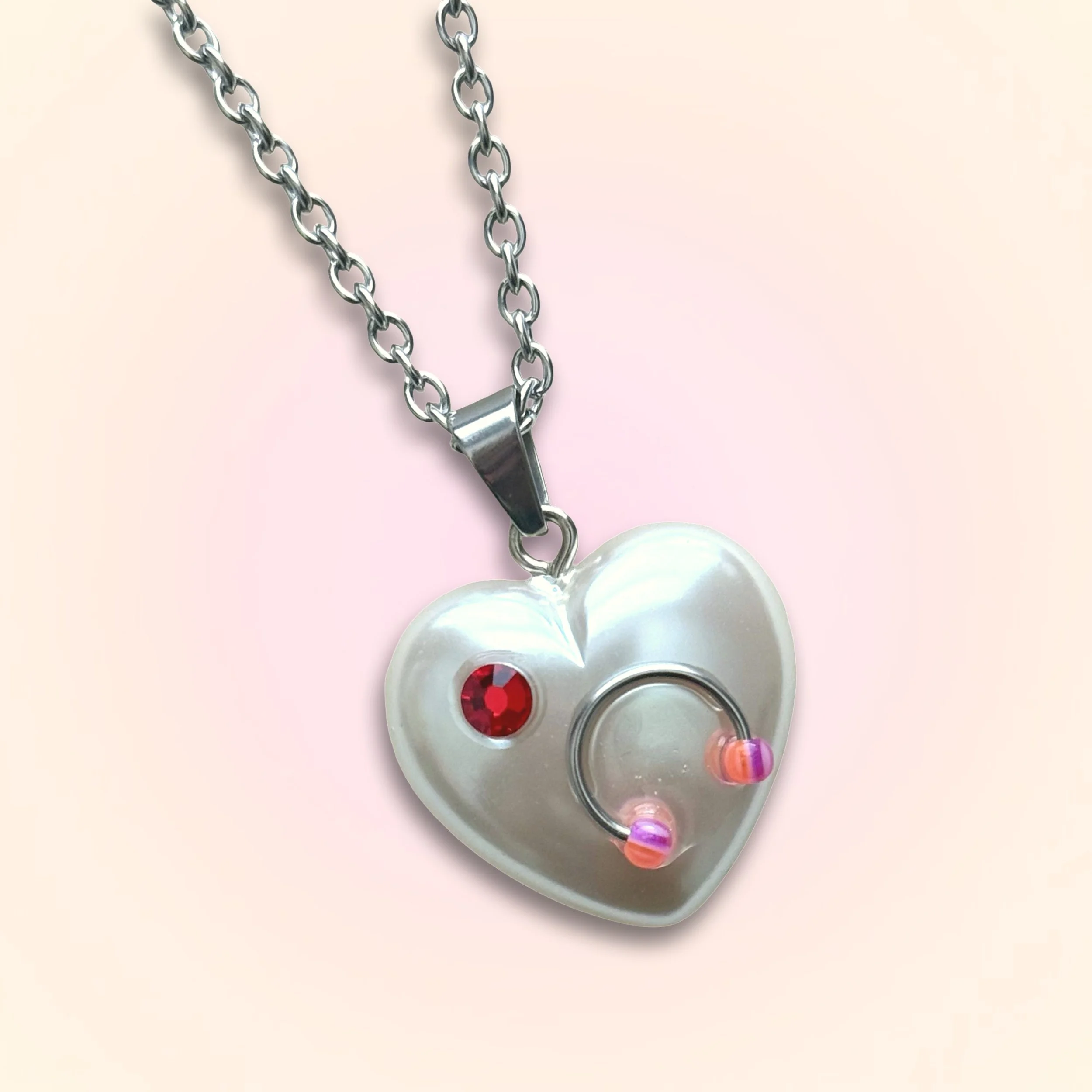 h3art necklace (pink)