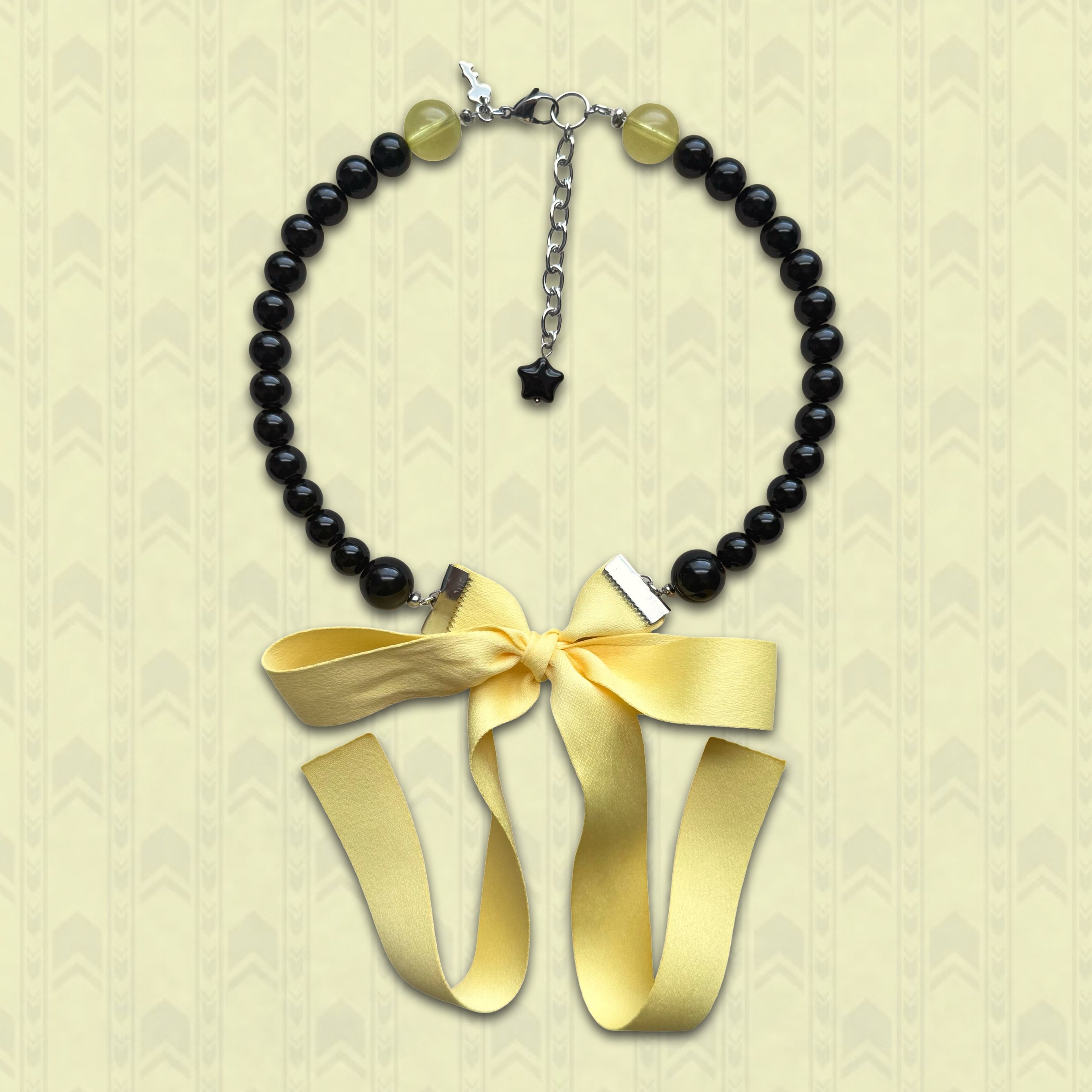 wallpaper ribbon necklace